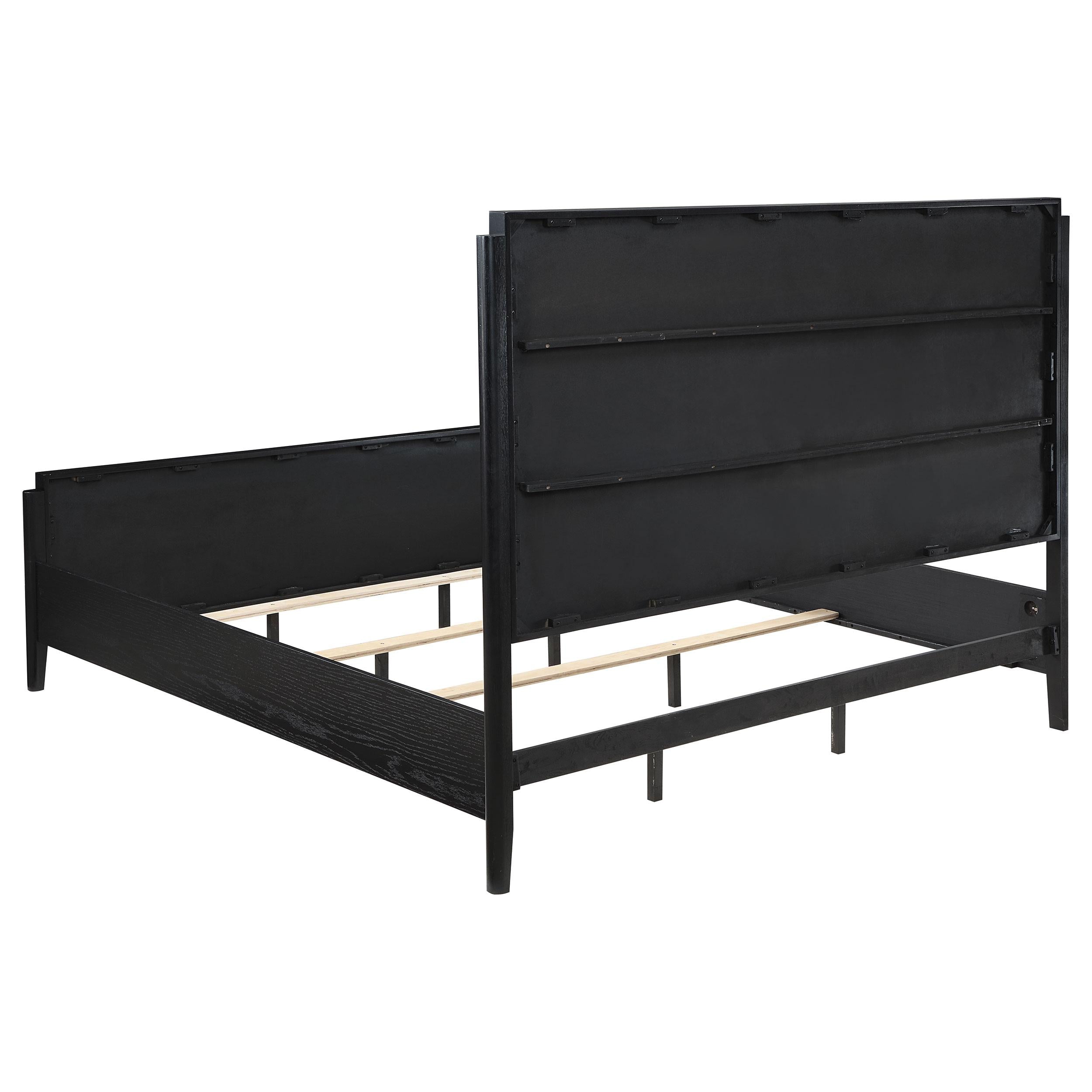  Size_Queen  -- Brookmead 224711Q Wood Queen Panel Bed - Black IMAGE 3
