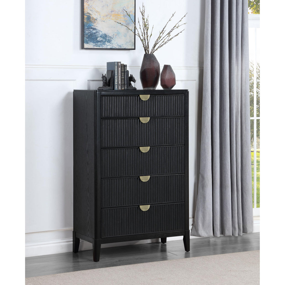  Coaster Furniture Brookmead 224715 5-Drawer Bedroom Chest - Black IMAGE 1