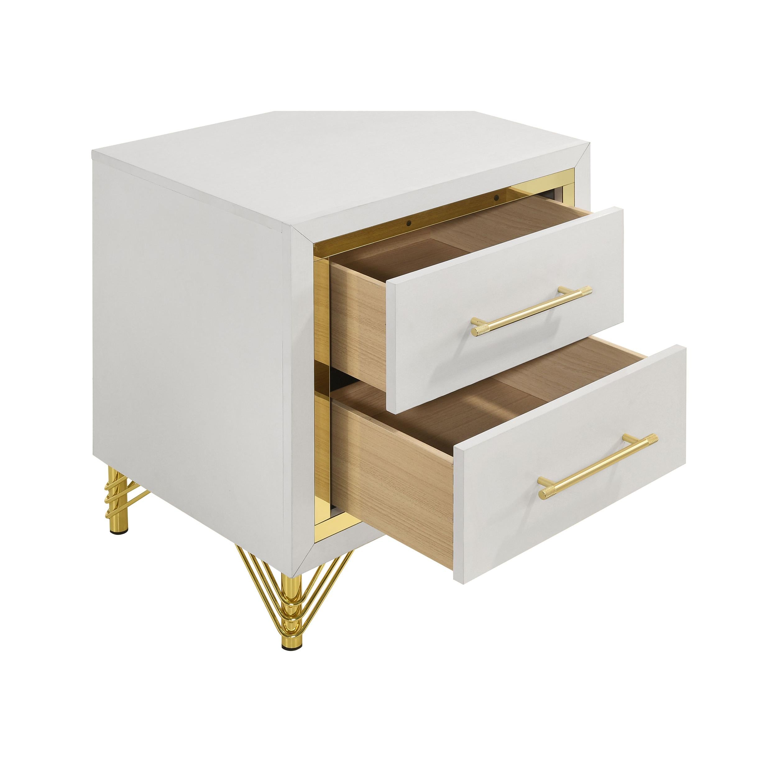  Coaster Furniture Lucia 224732 2-Drawer Nightstand Bedside Table - White IMAGE 10