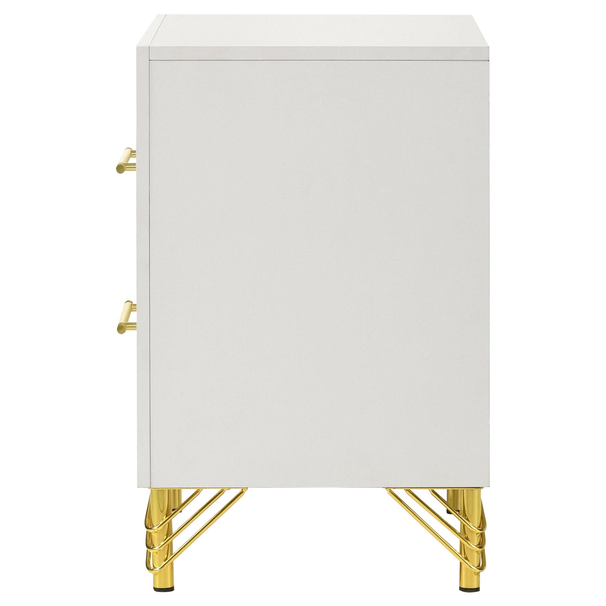  Coaster Furniture Lucia 224732 2-Drawer Nightstand Bedside Table - White IMAGE 5