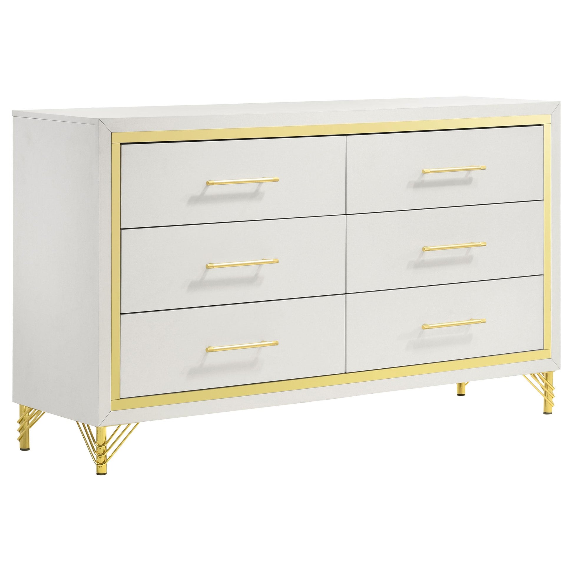 Coaster Furniture Lucia 224733 6-Drawer Dresser Cabinet - White IMAGE 1