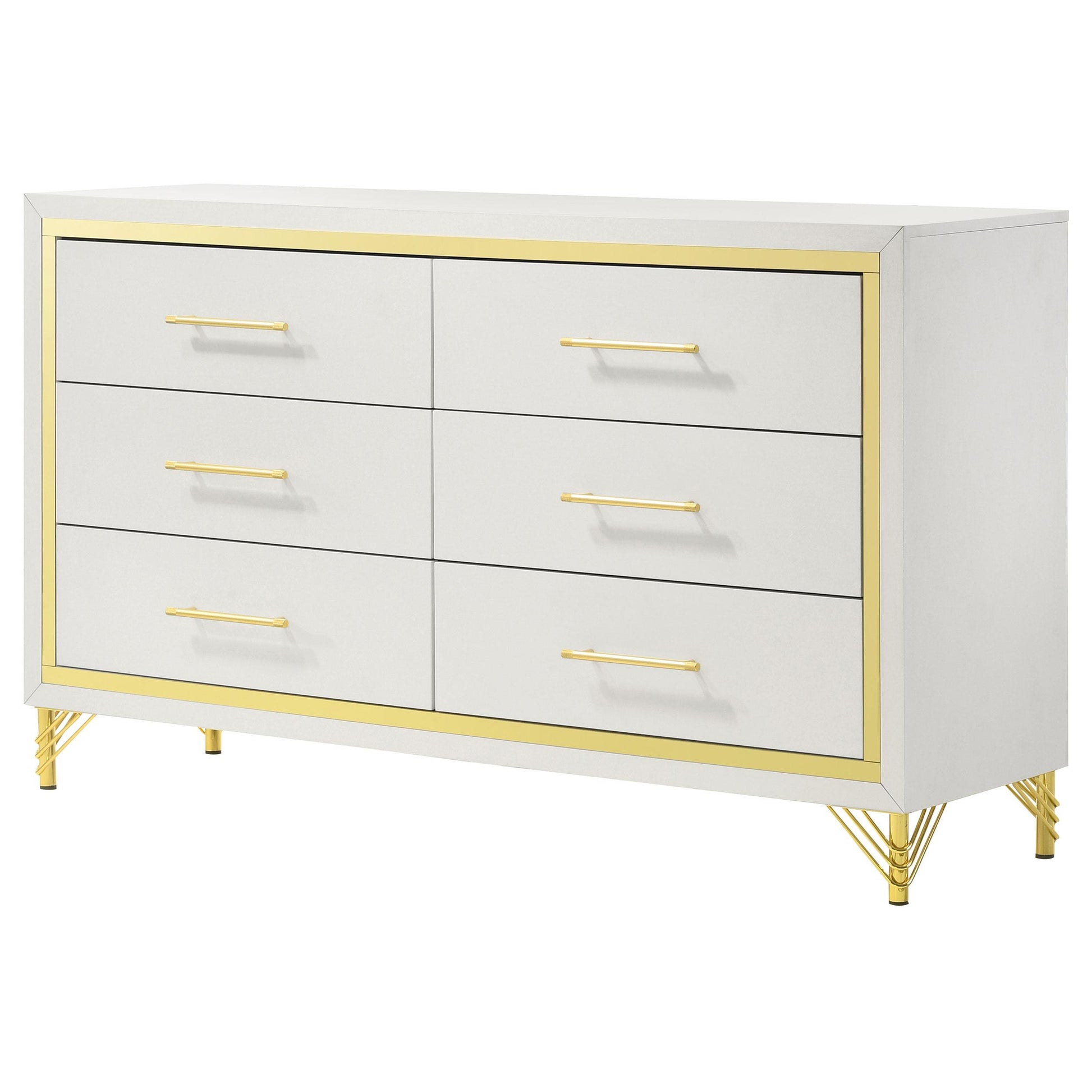  Coaster Furniture Lucia 224733 6-Drawer Dresser Cabinet - White IMAGE 4