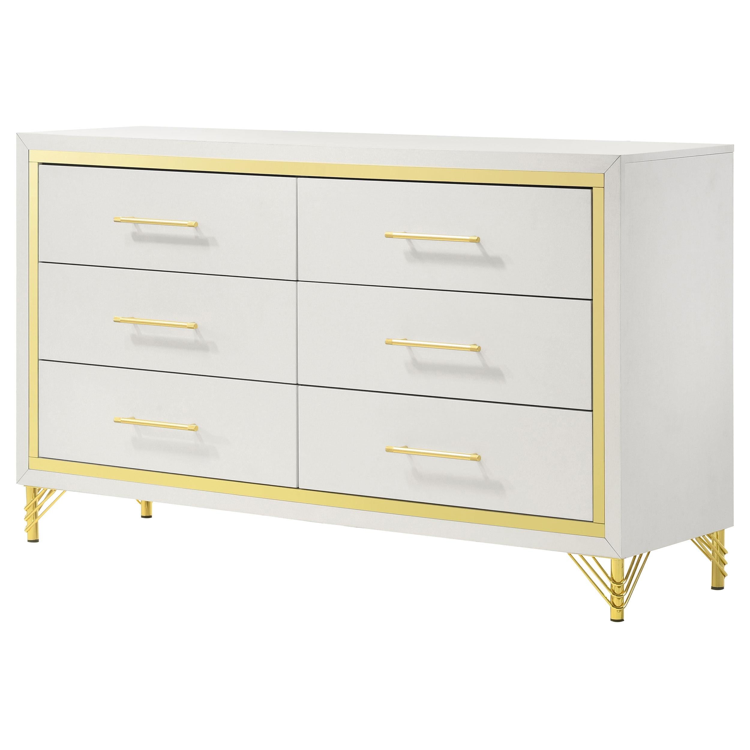  Coaster Furniture Lucia 224733 6-Drawer Dresser Cabinet - White IMAGE 4