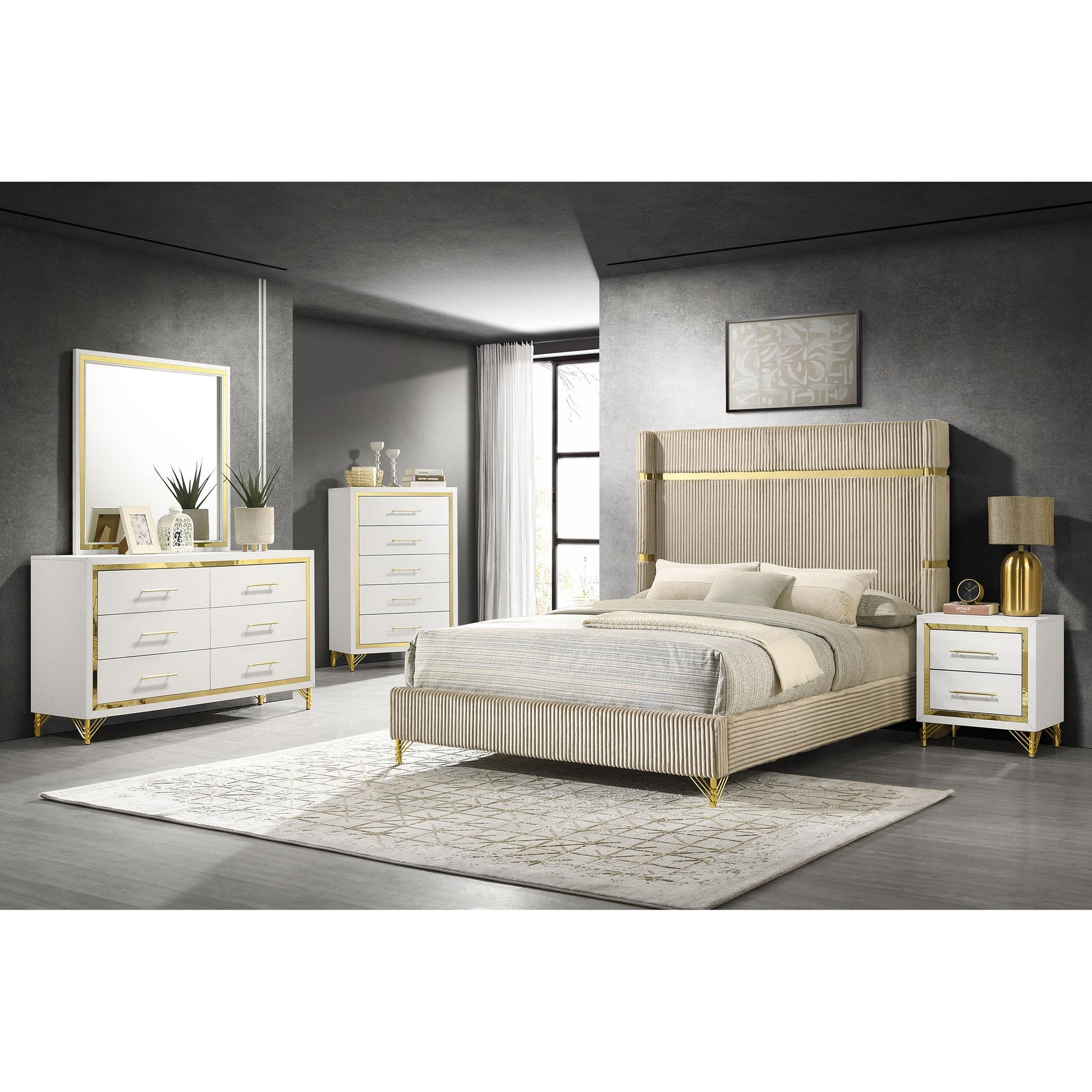  Coaster Furniture Lucia 224734 Dresser Mirror - White IMAGE 4