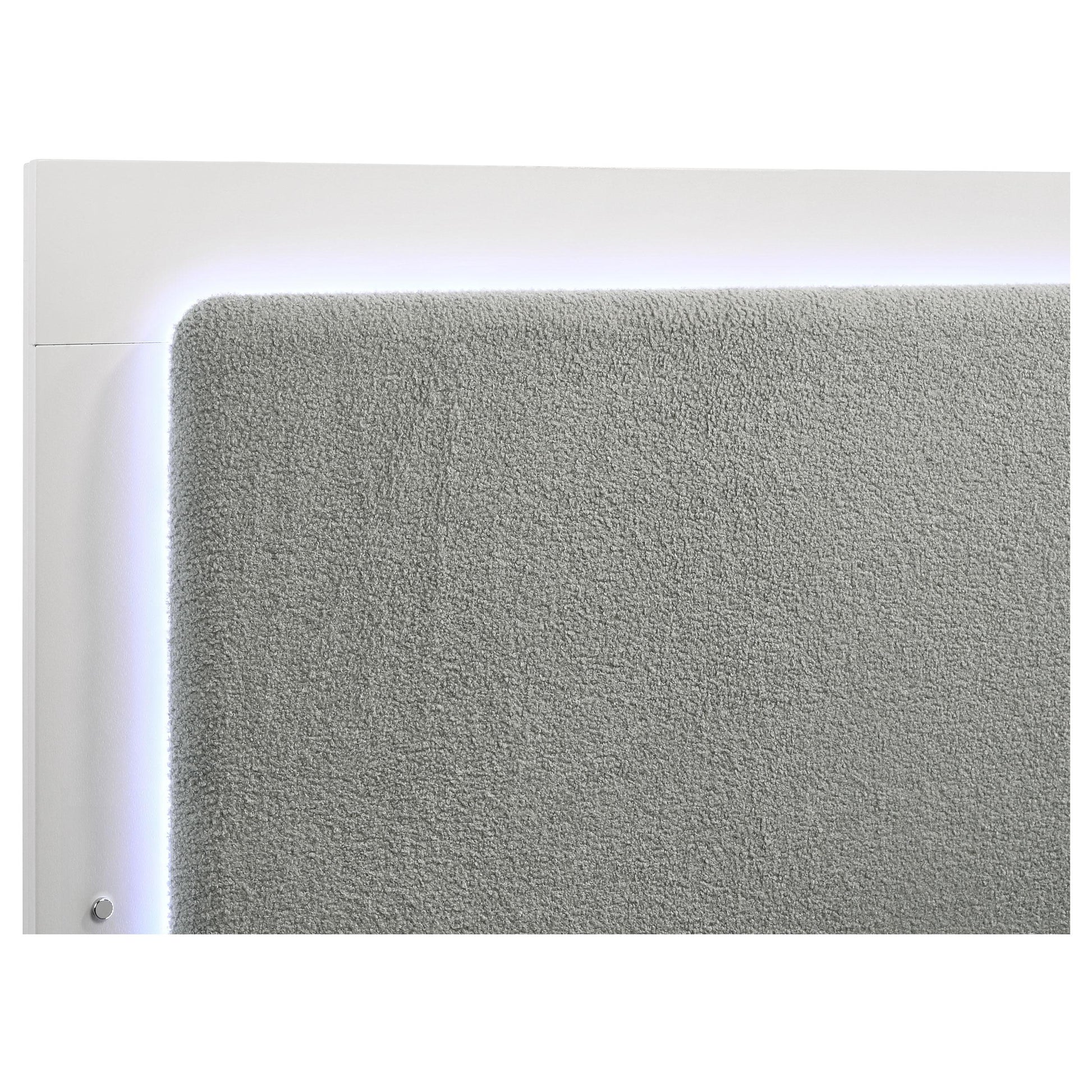  Size_Queen  --  Caraway 224771Q Wood Queen LED Panel Bed - White IMAGE 6