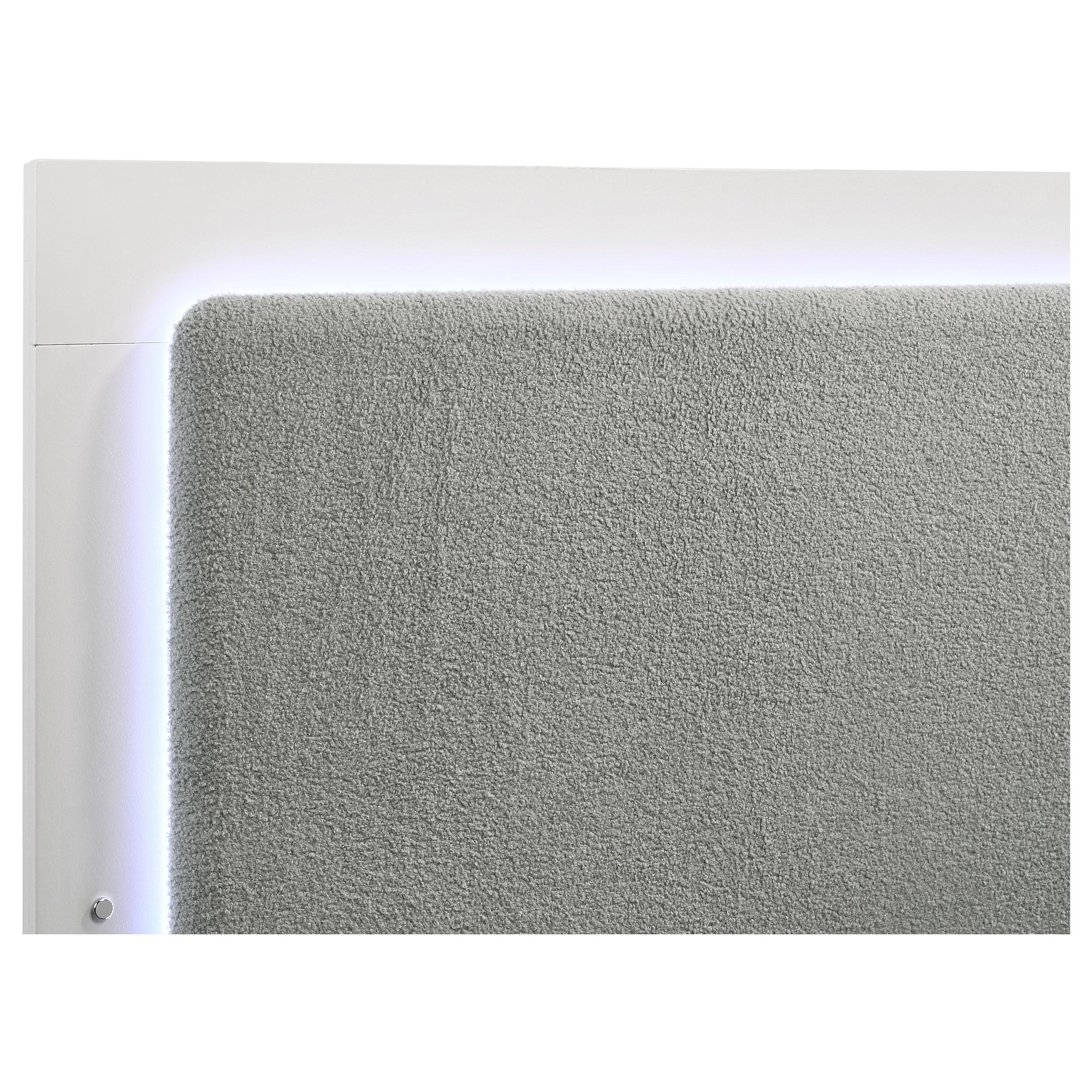  Size_Queen  --  Caraway 224771Q Wood Queen LED Panel Bed - White IMAGE 6