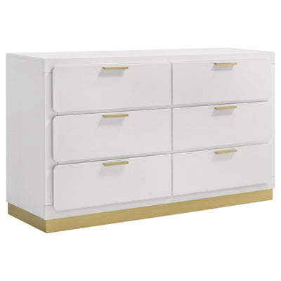  Coaster Furniture Caraway 224773 6-Drawer Dresser - White IMAGE 1