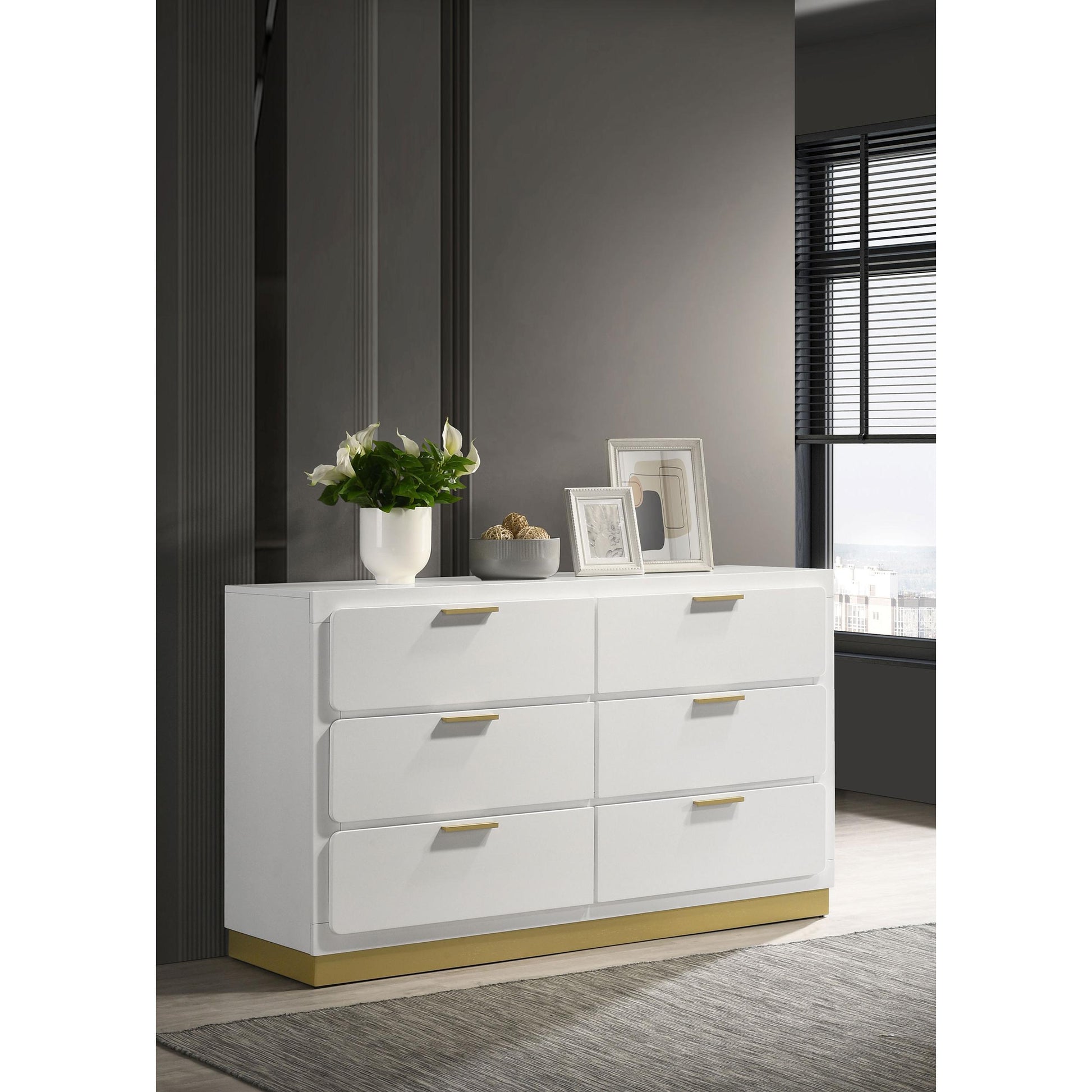  Coaster Furniture Caraway 224773 6-Drawer Dresser - White IMAGE 2