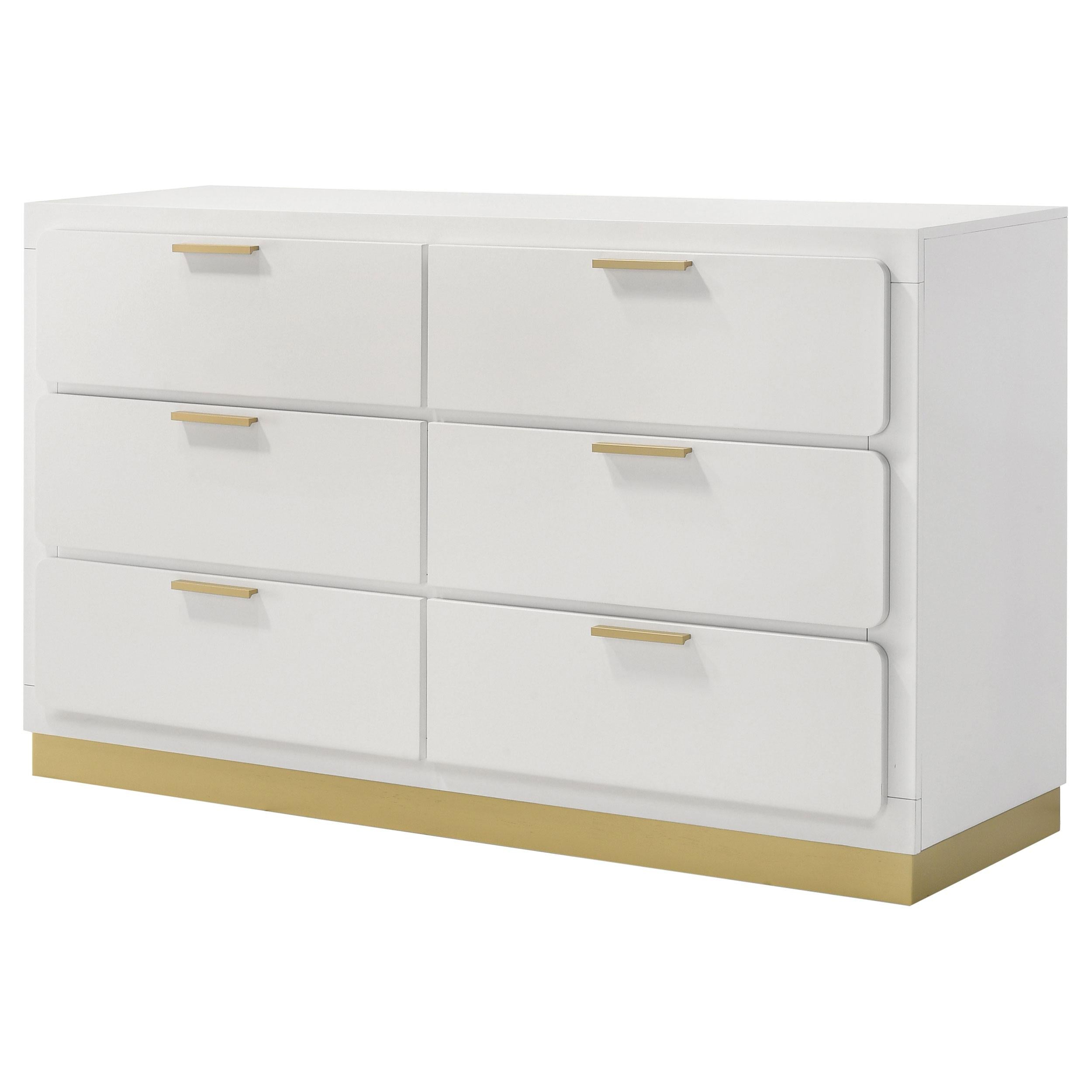  Coaster Furniture Caraway 224773 6-Drawer Dresser - White IMAGE 4