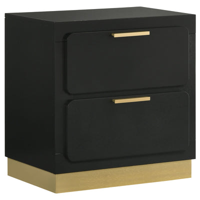  Coaster Furniture Caraway 224782 2-Drawer Nightstand - Black IMAGE 1