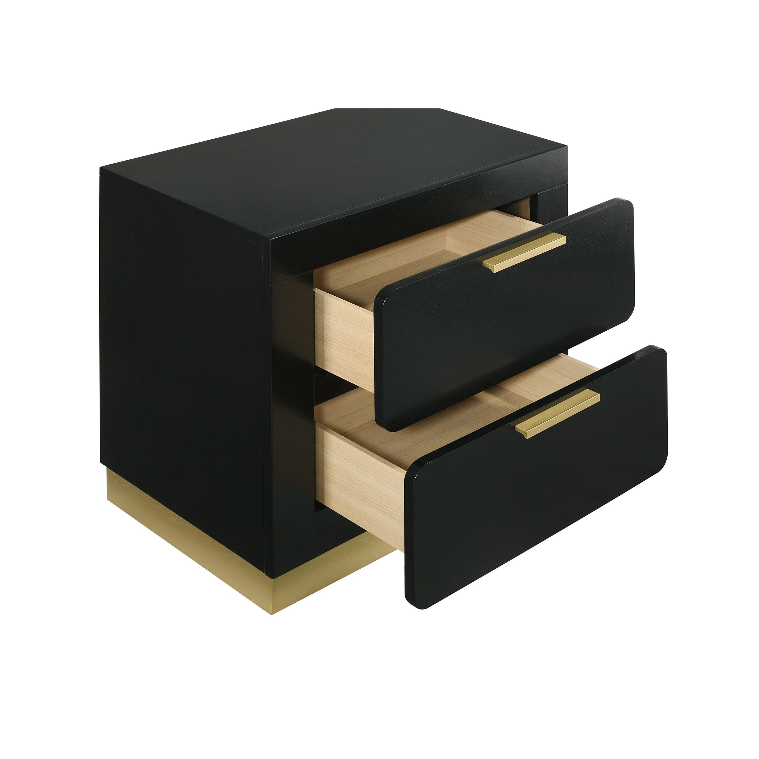  Coaster Furniture Caraway 224782 2-Drawer Nightstand - Black IMAGE 10