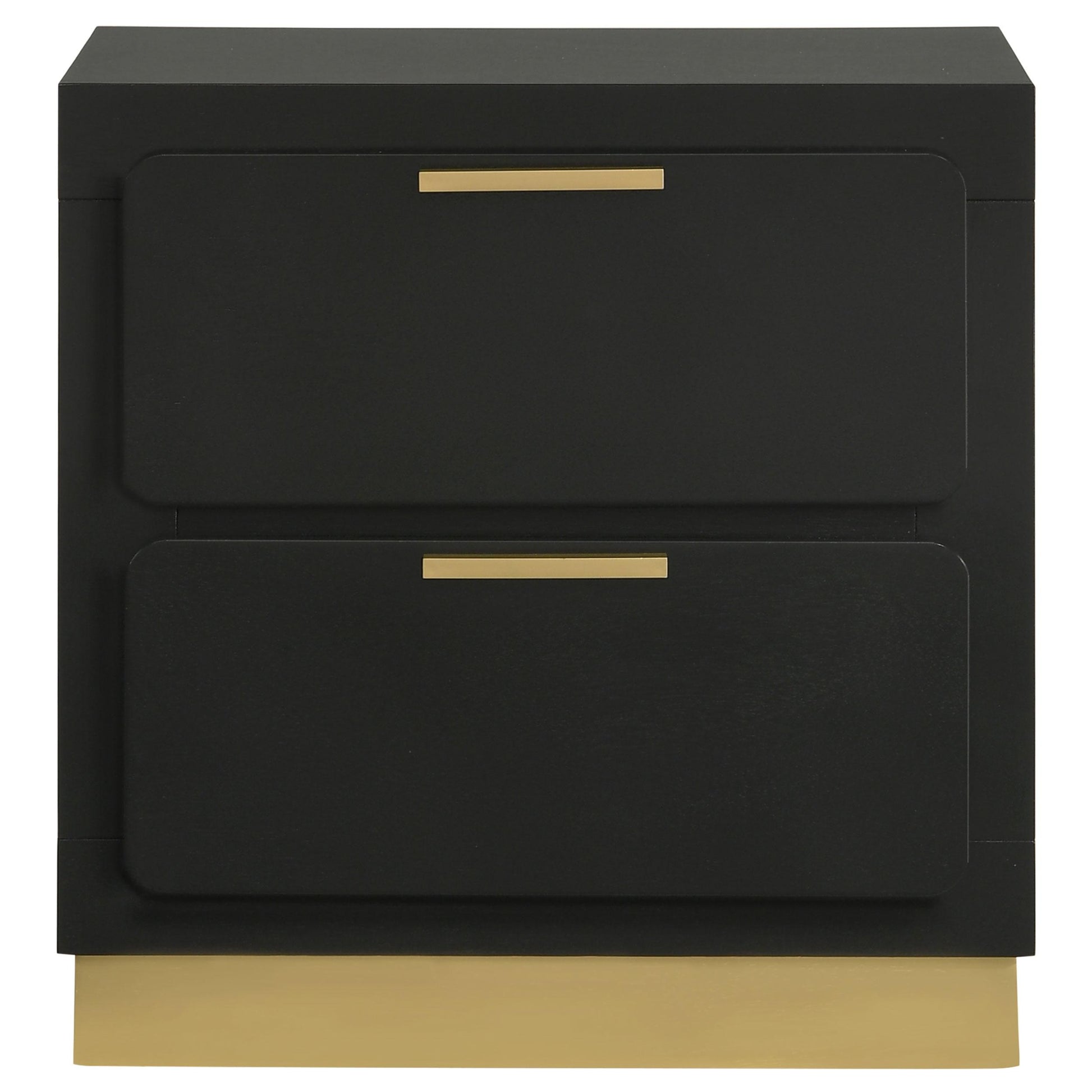  Coaster Furniture Caraway 224782 2-Drawer Nightstand - Black IMAGE 3
