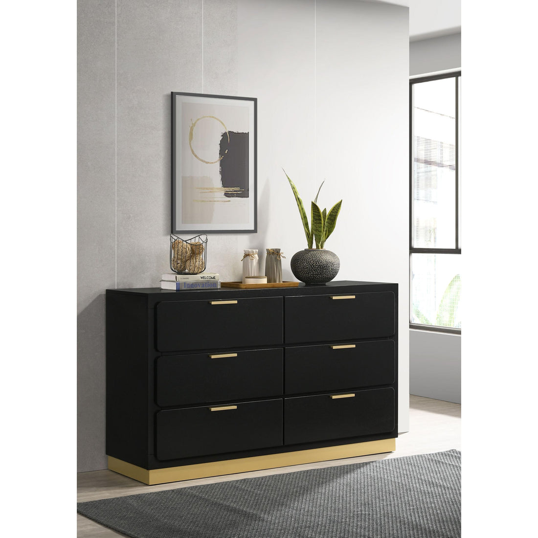  Coaster Furniture Caraway 224783 6-Drawer Dresser - Black IMAGE 1
