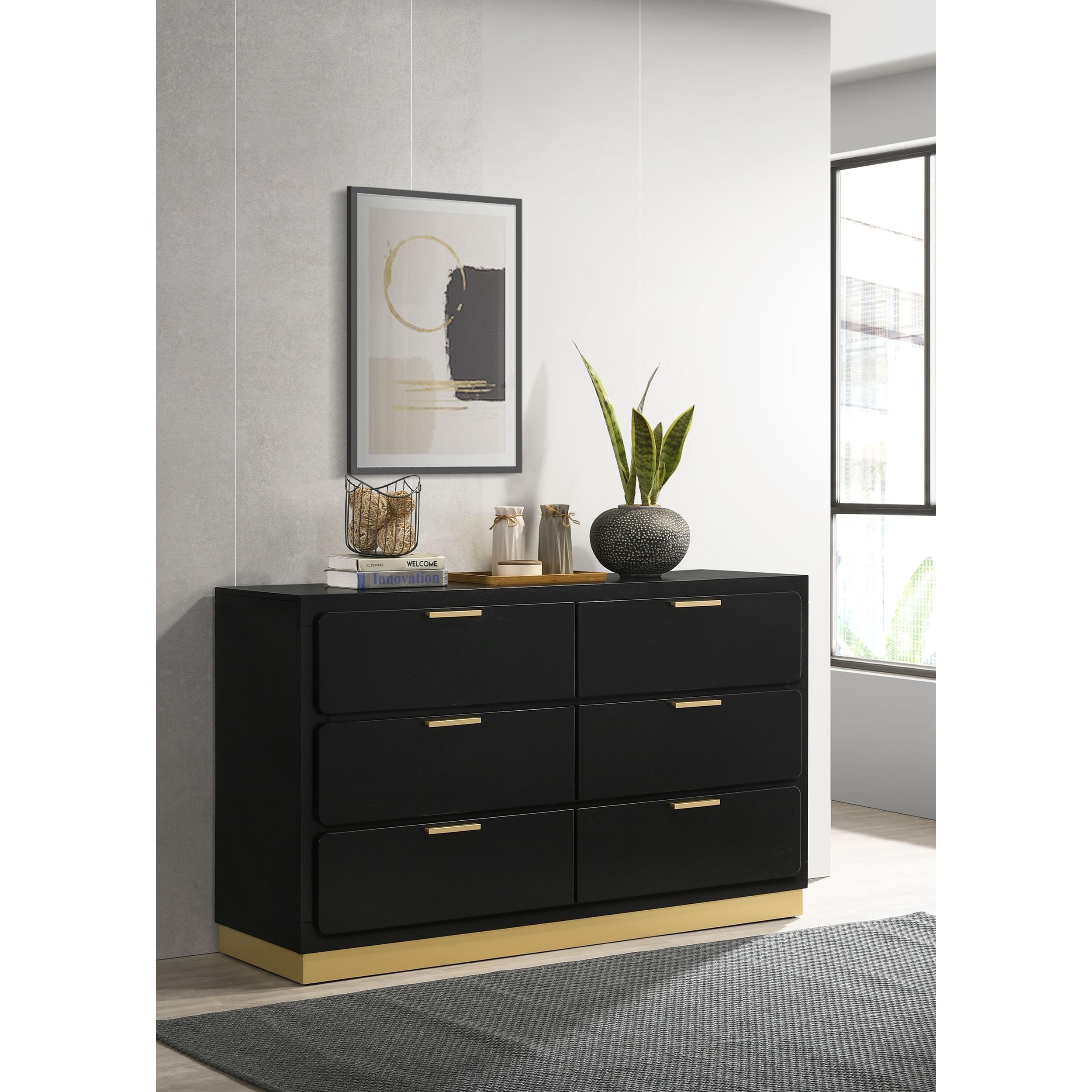  Coaster Furniture Caraway 224783 6-Drawer Dresser - Black IMAGE 2