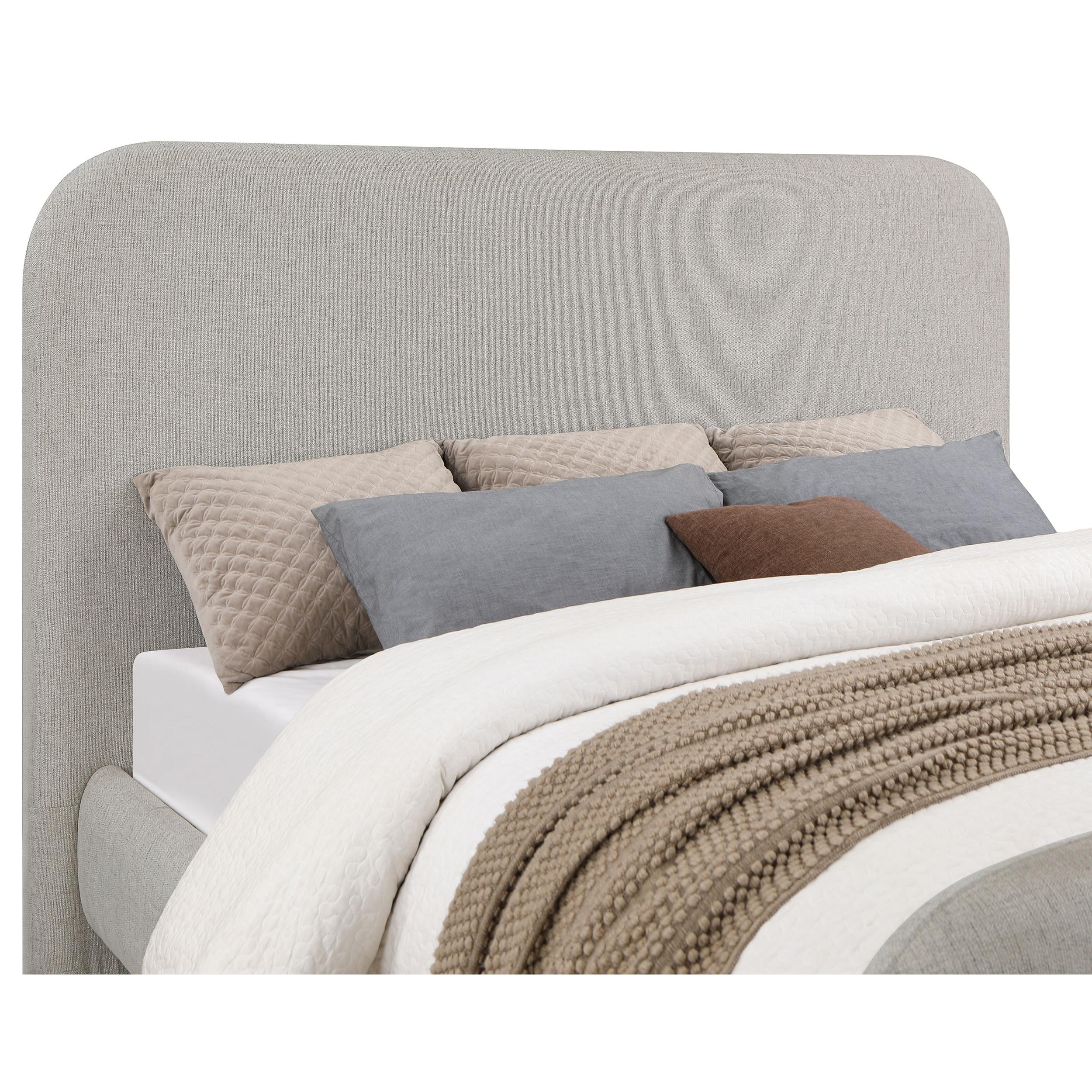  Size_Queen  -- Wren 302052Q Upholstered Queen Panel Bed - Grey IMAGE 7