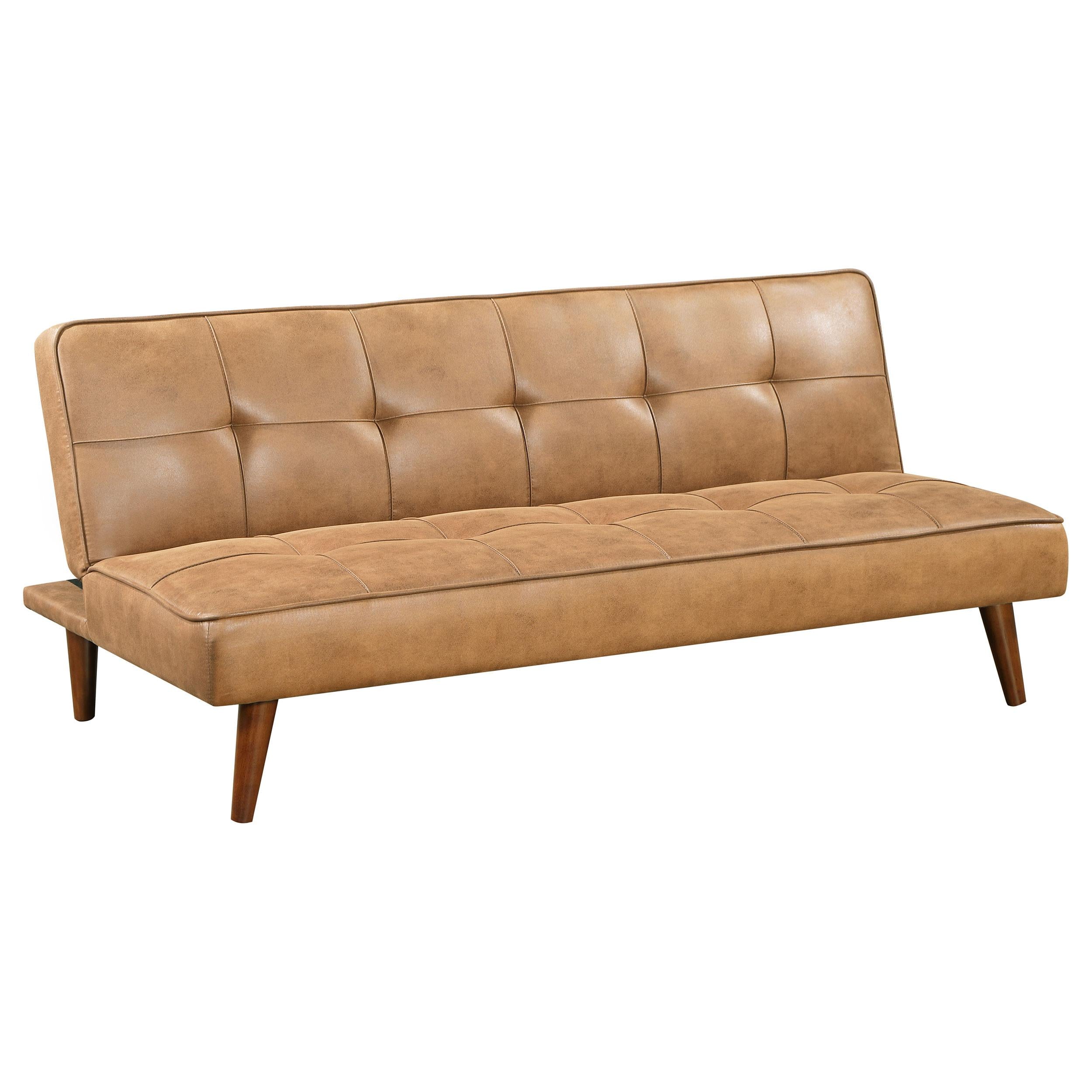  Coaster Furniture Jenson 360234 Upholstered Tufted Convertible Sofa Bed - Saddle Brown IMAGE 1