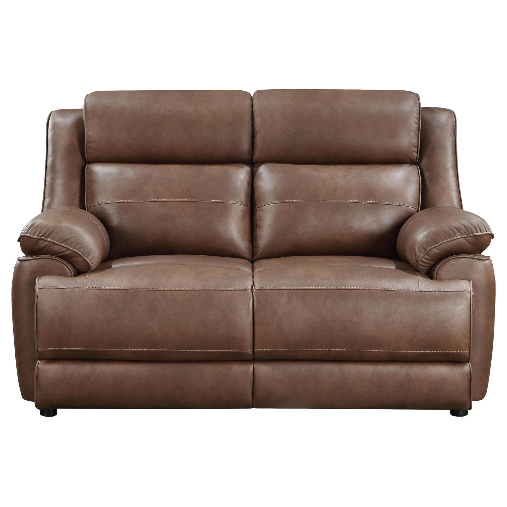  Coaster Furniture Ellington 508282 Upholstered Padded Arm Loveseat - Dark Brown IMAGE 3