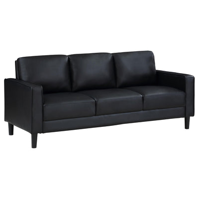  Coaster Furniture Ruth 508361 Upholstered Track Arm Sofa - Black IMAGE 1