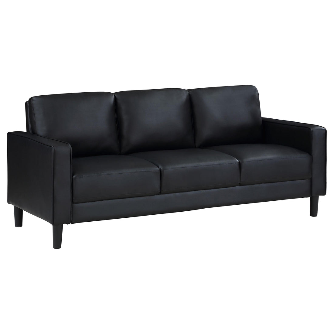  Coaster Furniture Ruth 508361 Upholstered Track Arm Sofa - Black IMAGE 1