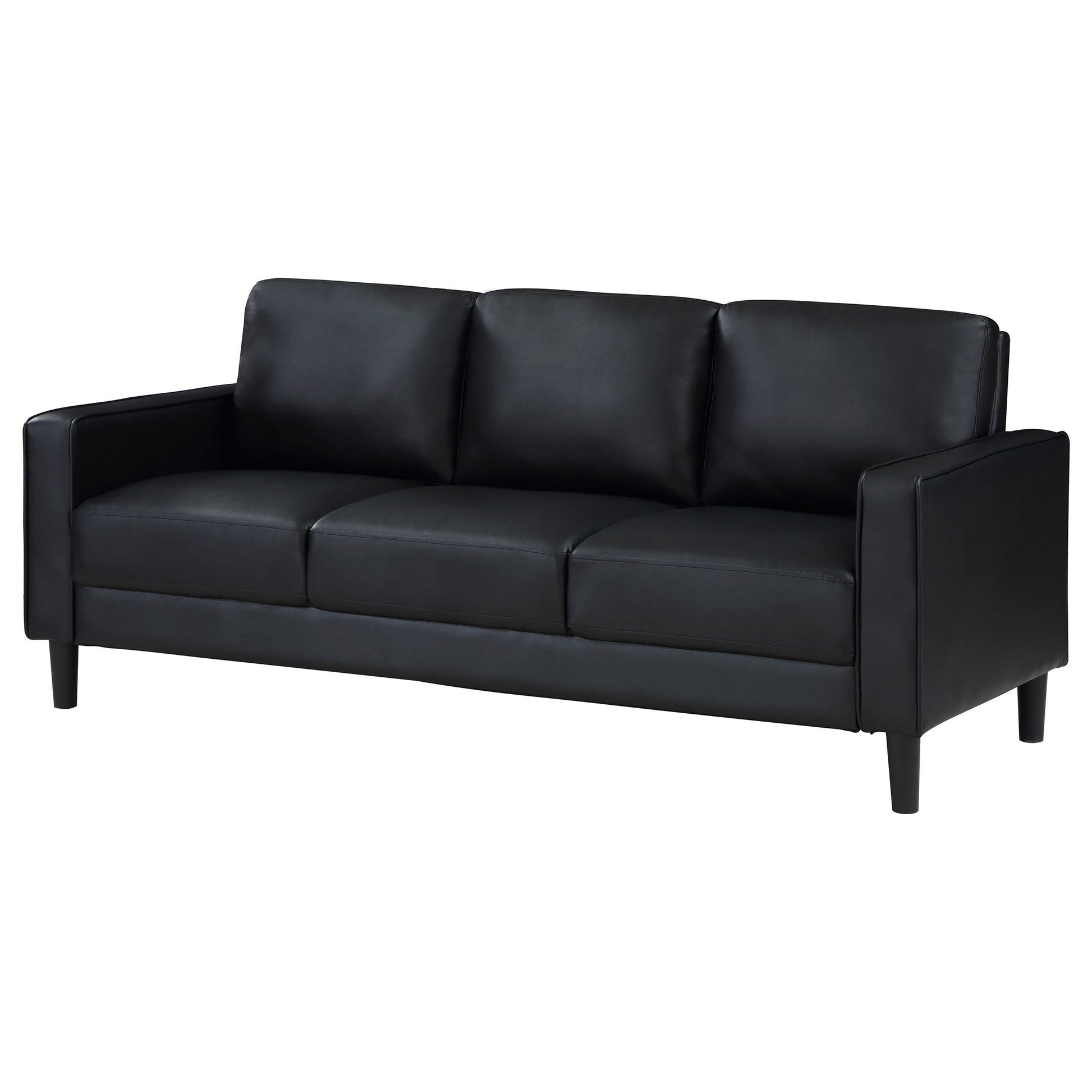  Coaster Furniture Ruth 508361 Upholstered Track Arm Sofa - Black IMAGE 4