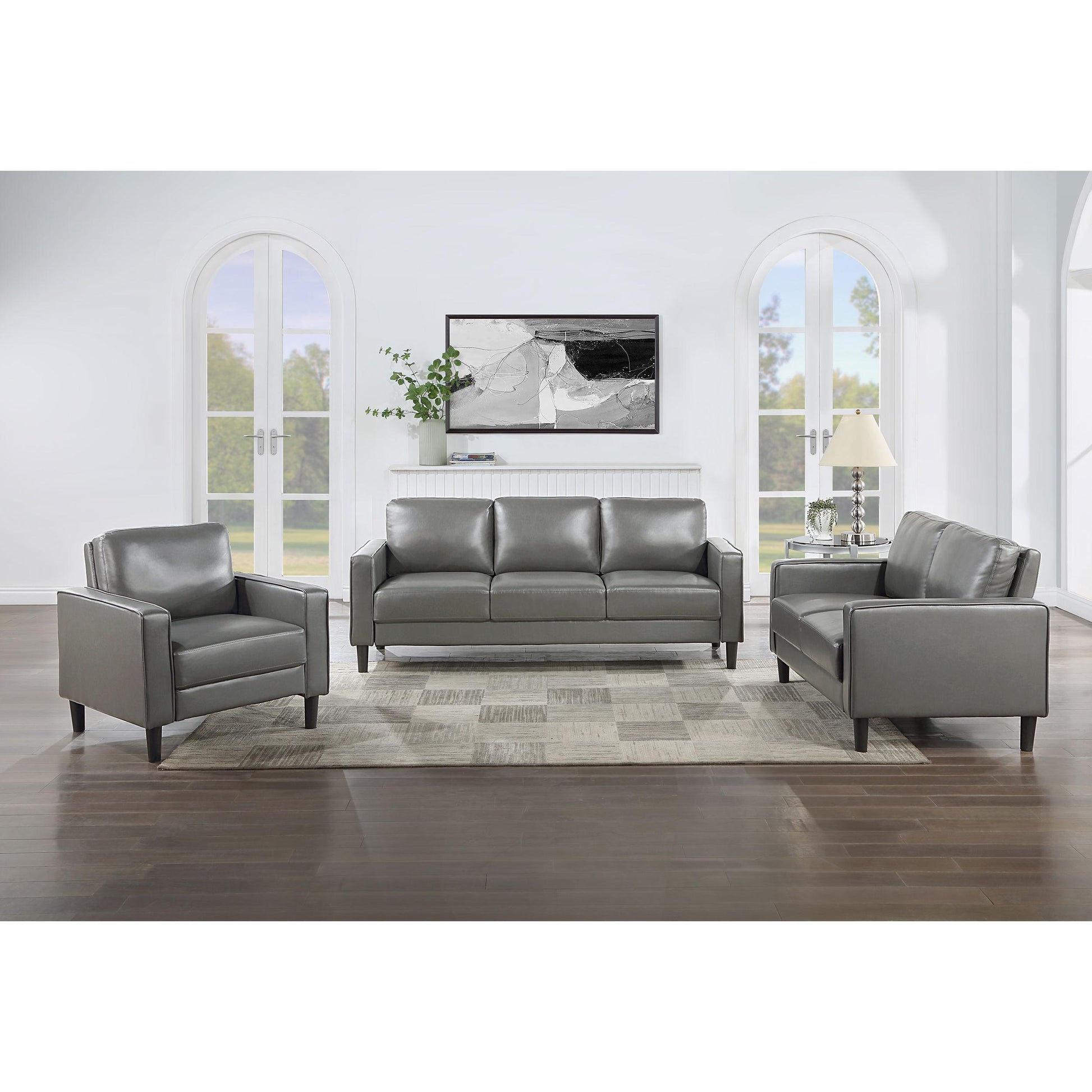  Coaster Furniture Ruth 508366 Upholstered Track Arm Loveseat - Grey IMAGE 8