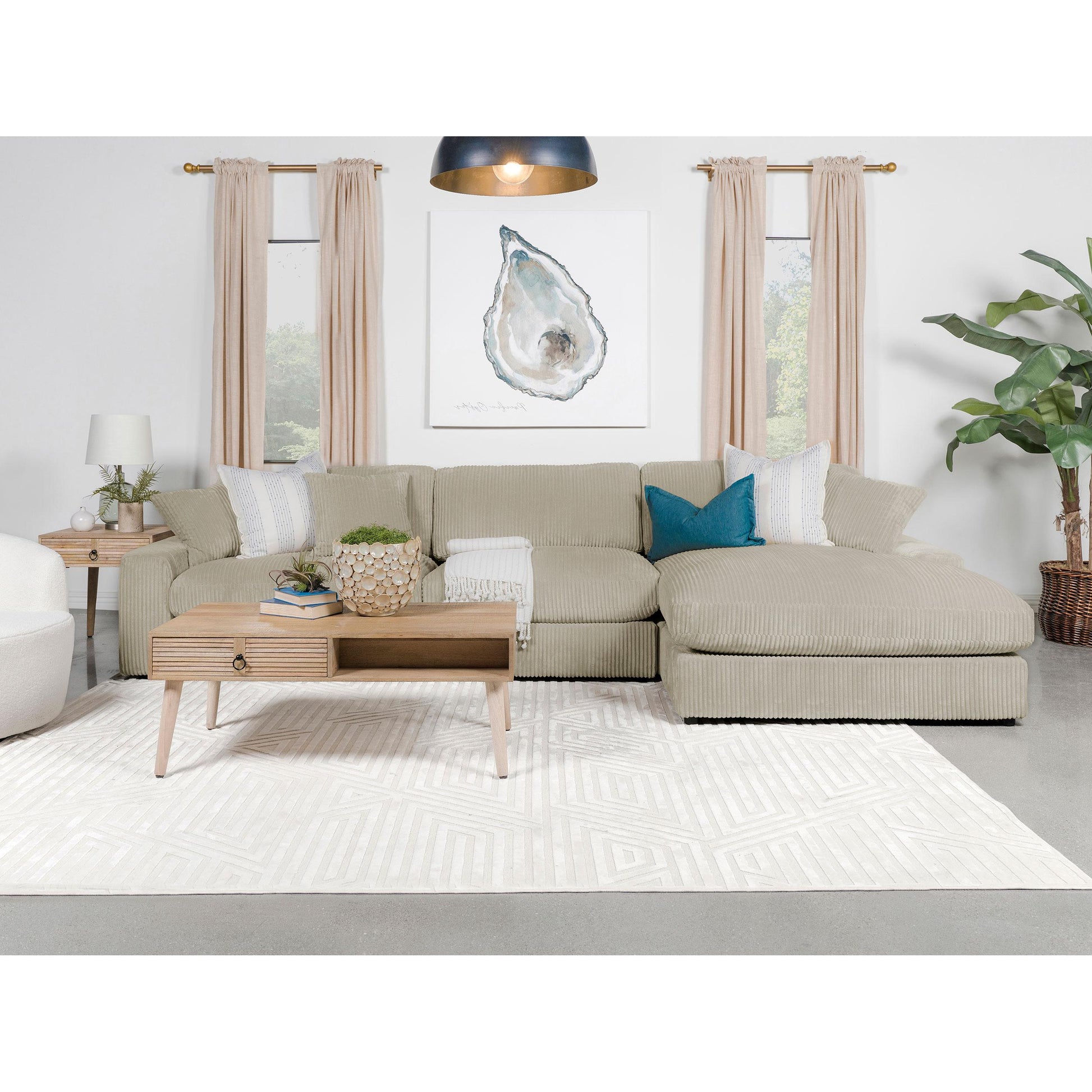  Coaster Furniture Blaine 509897 Upholstered Armless Chair - Sand IMAGE 10