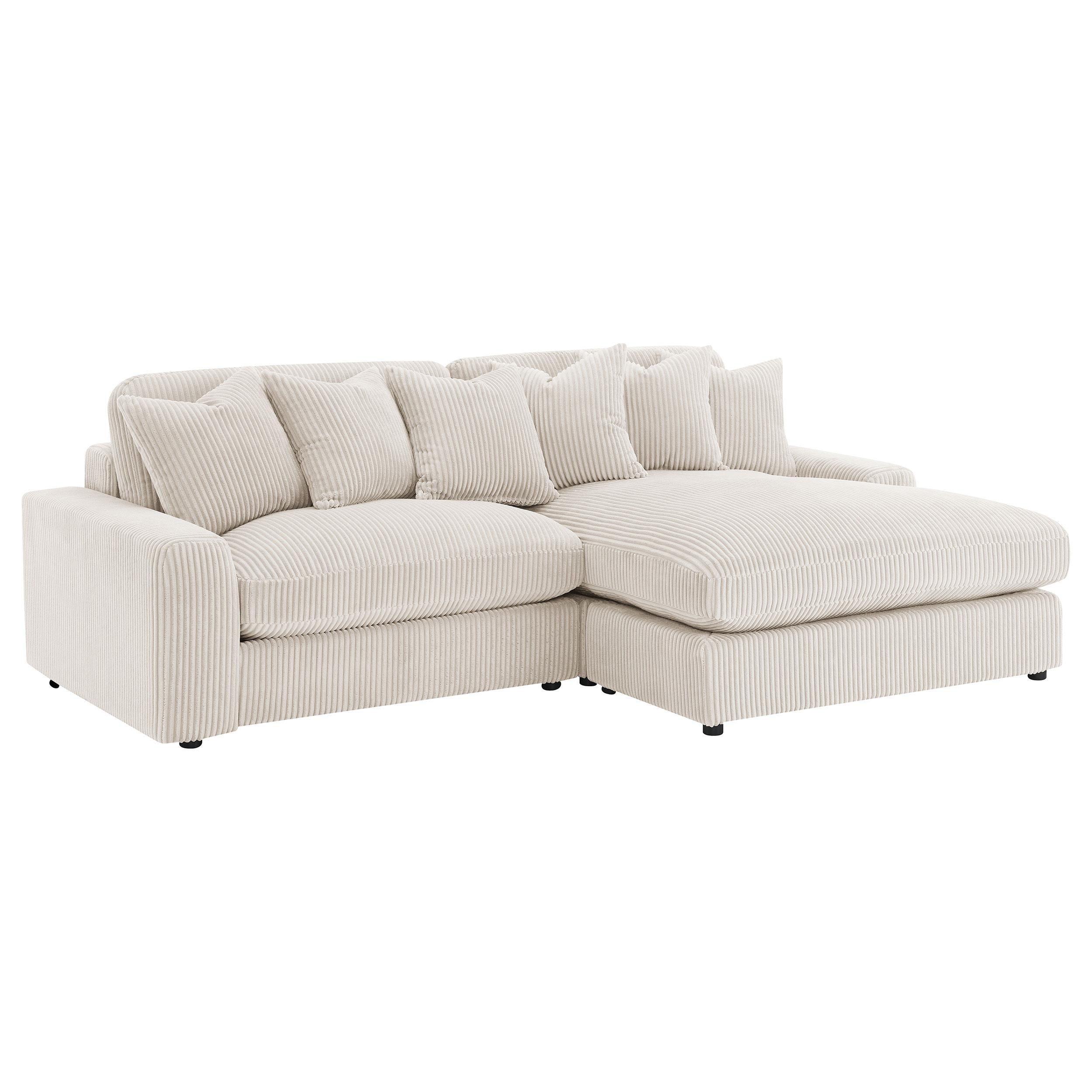  Coaster Furniture Blaine 509899 Upholstered Reversible Chaise Sectional Sofa - Sand IMAGE 1