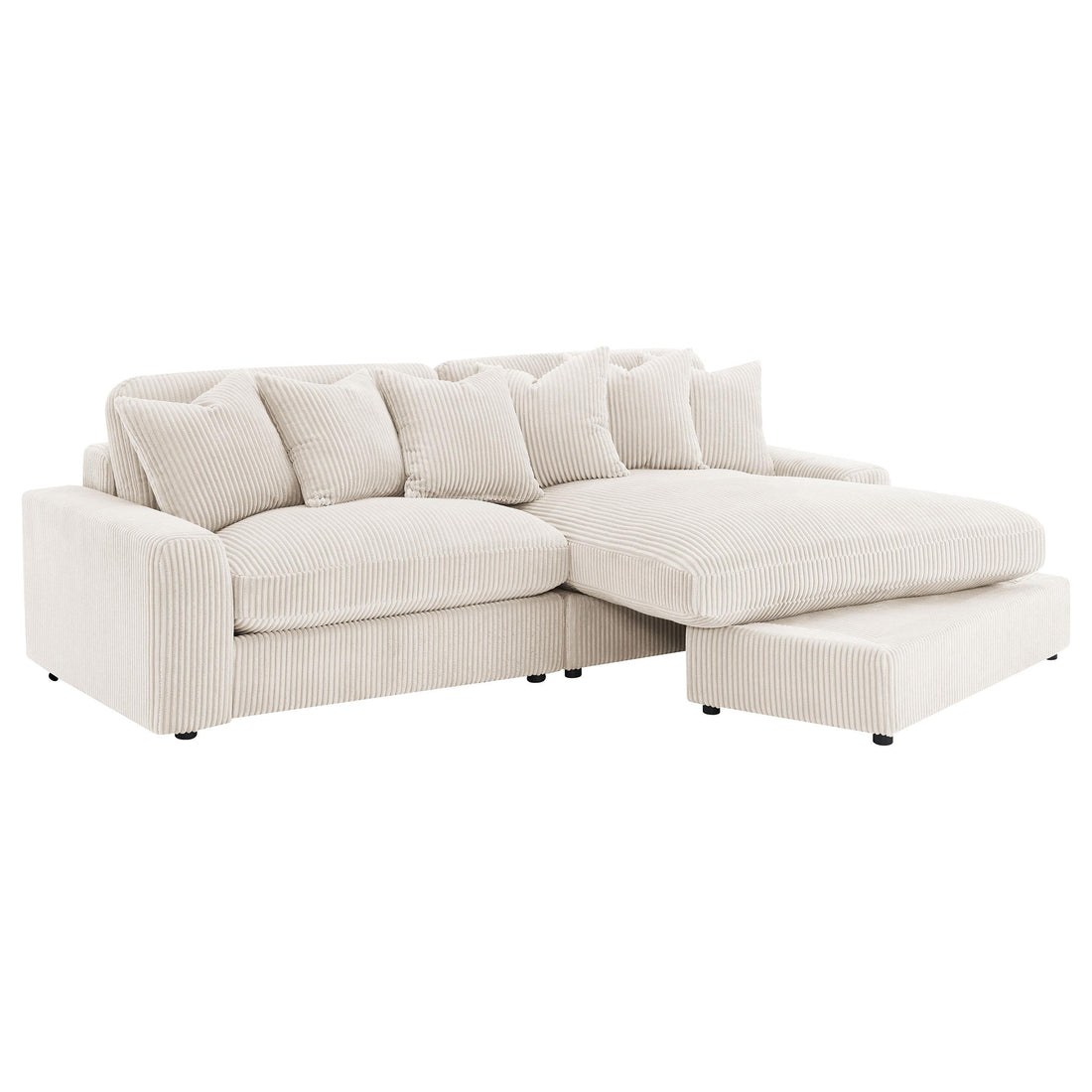  Coaster Furniture Blaine 509899 Upholstered Reversible Chaise Sectional Sofa - Sand IMAGE 1