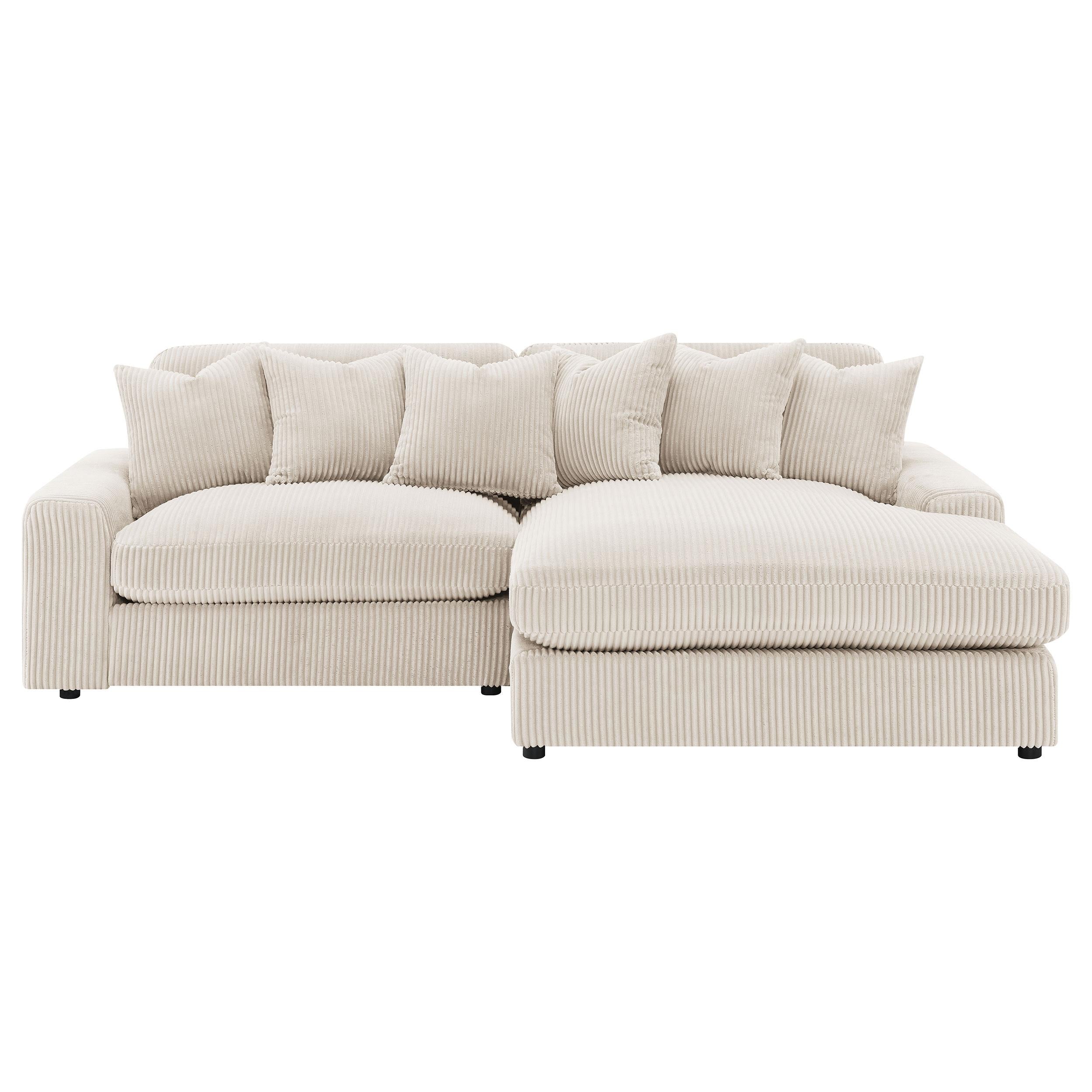  Coaster Furniture Blaine 509899 Upholstered Reversible Chaise Sectional Sofa - Sand IMAGE 3