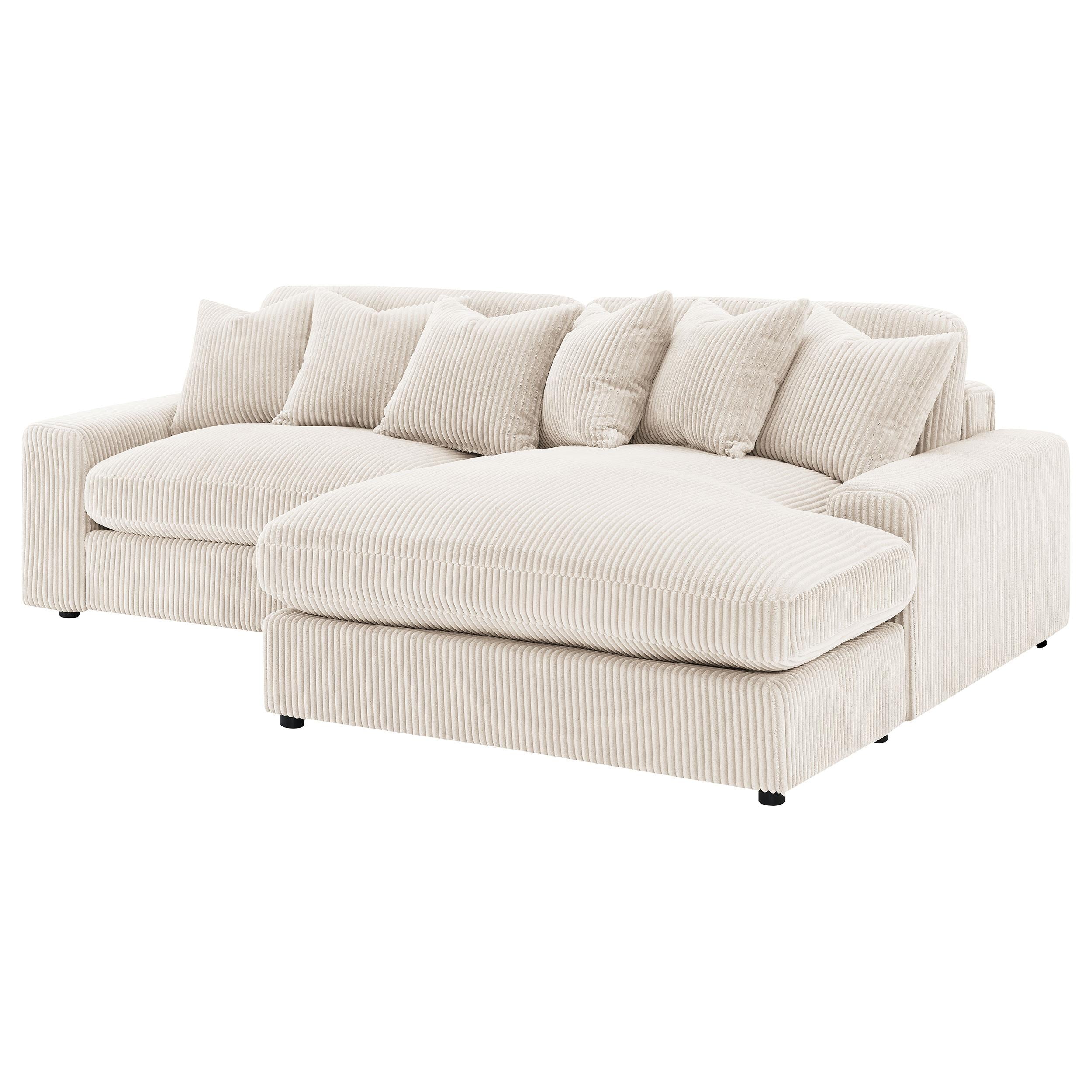  Coaster Furniture Blaine 509899 Upholstered Reversible Chaise Sectional Sofa - Sand IMAGE 4