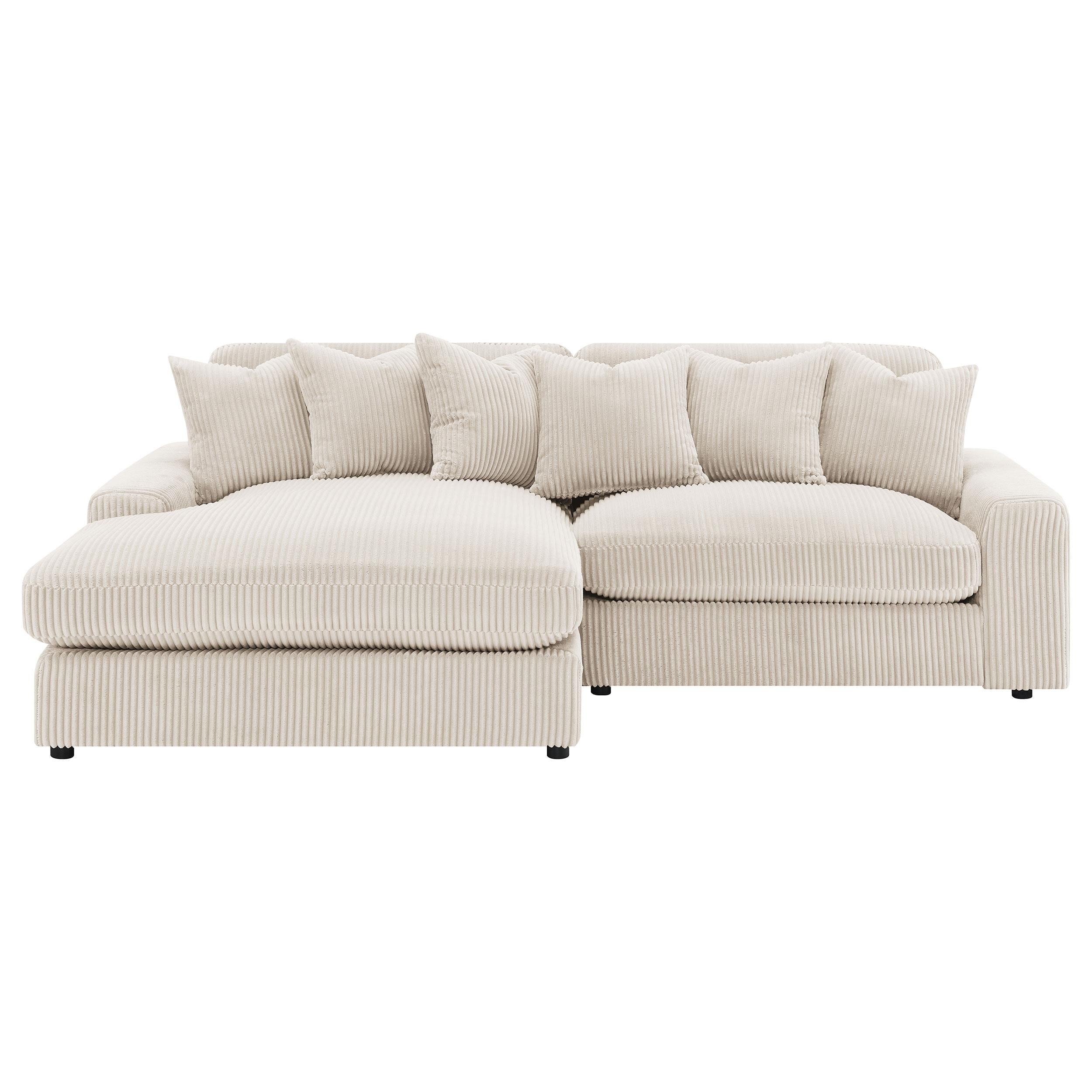  Coaster Furniture Blaine 509899 Upholstered Reversible Chaise Sectional Sofa - Sand IMAGE 8