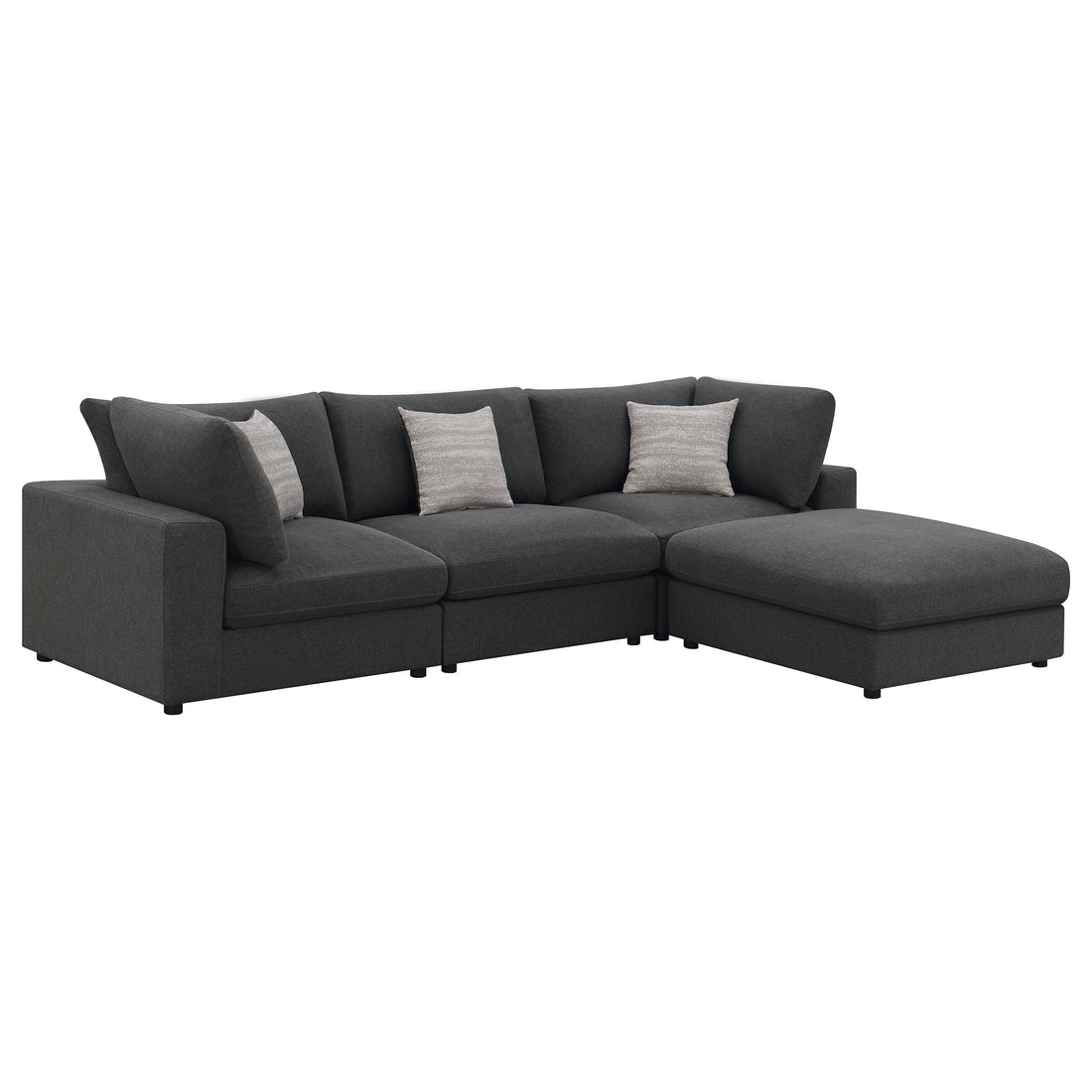  Coaster Furniture Serene 551324-SETB 4 pc Upholstered Modular Sectional - Charcoal IMAGE 1