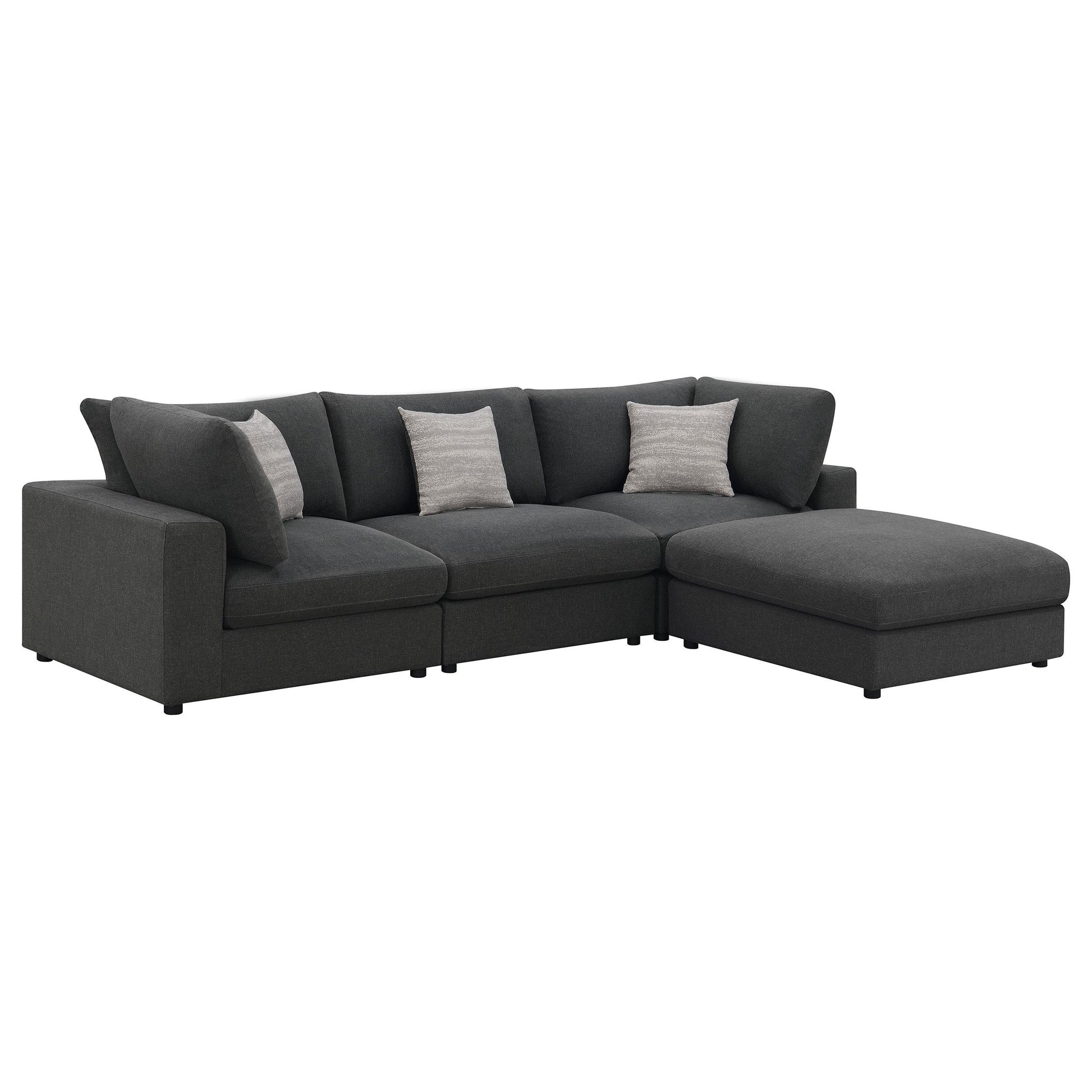  Coaster Furniture Serene 551324-SETB 4 pc Upholstered Modular Sectional - Charcoal IMAGE 1