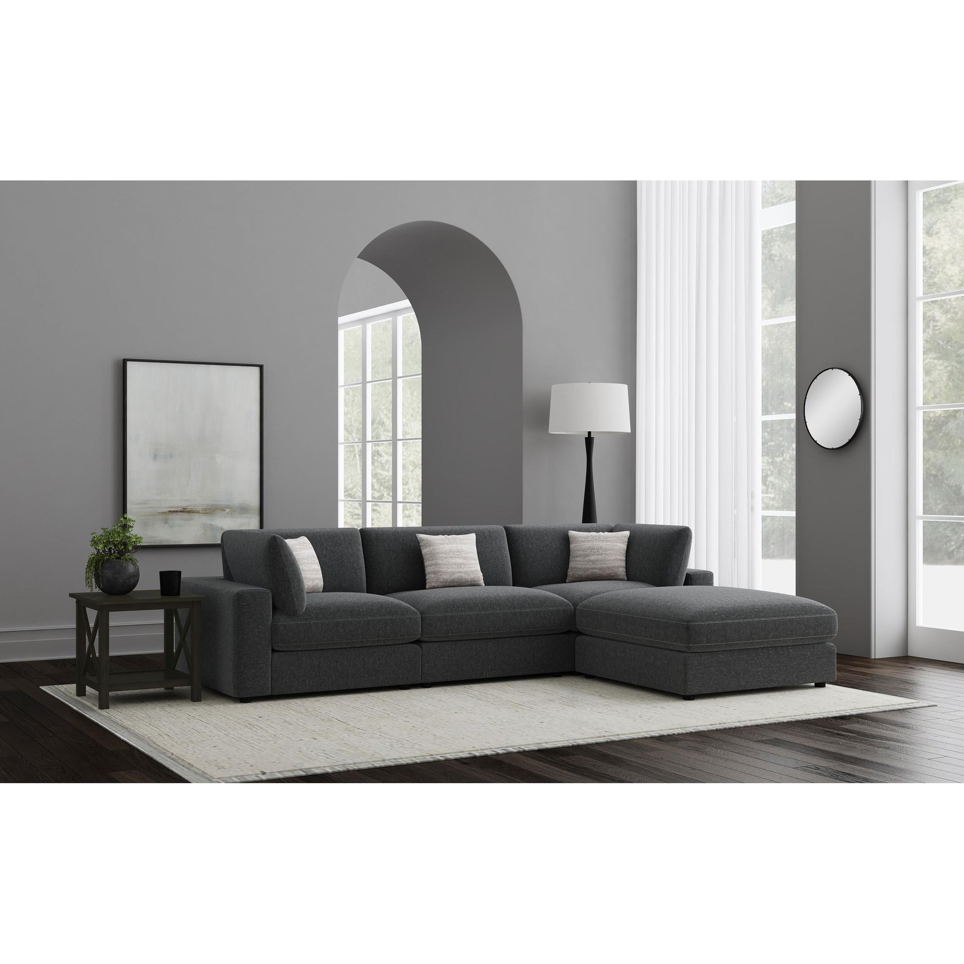  Coaster Furniture Serene 551324-SETB 4 pc Upholstered Modular Sectional - Charcoal IMAGE 11
