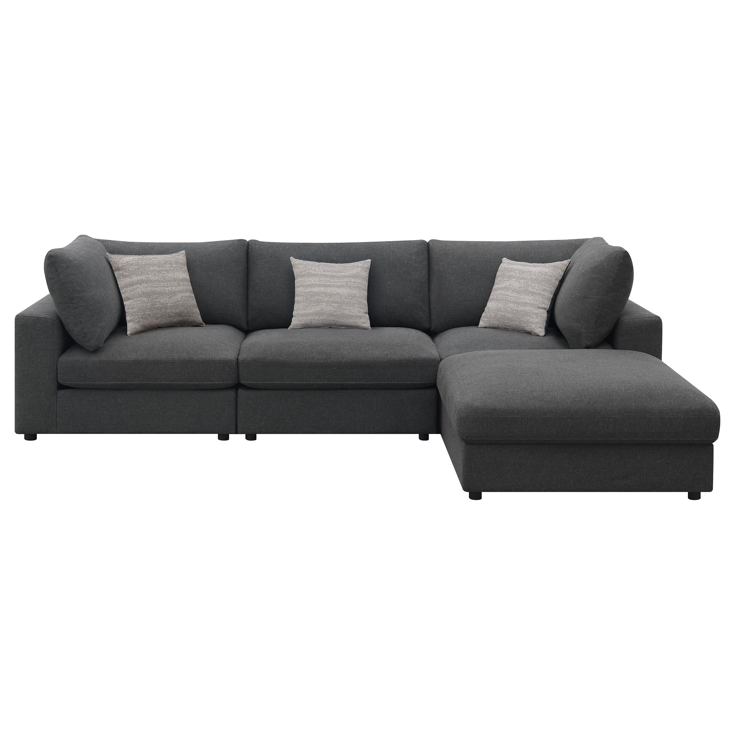  Coaster Furniture Serene 551324-SETB 4 pc Upholstered Modular Sectional - Charcoal IMAGE 2