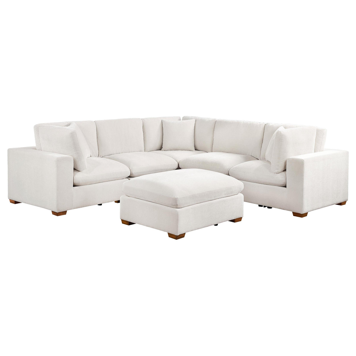  Coaster Furniture Lakeview 551461-SETA 5 pc Upholstered Modular Sectional Sofa - Ivory IMAGE 1