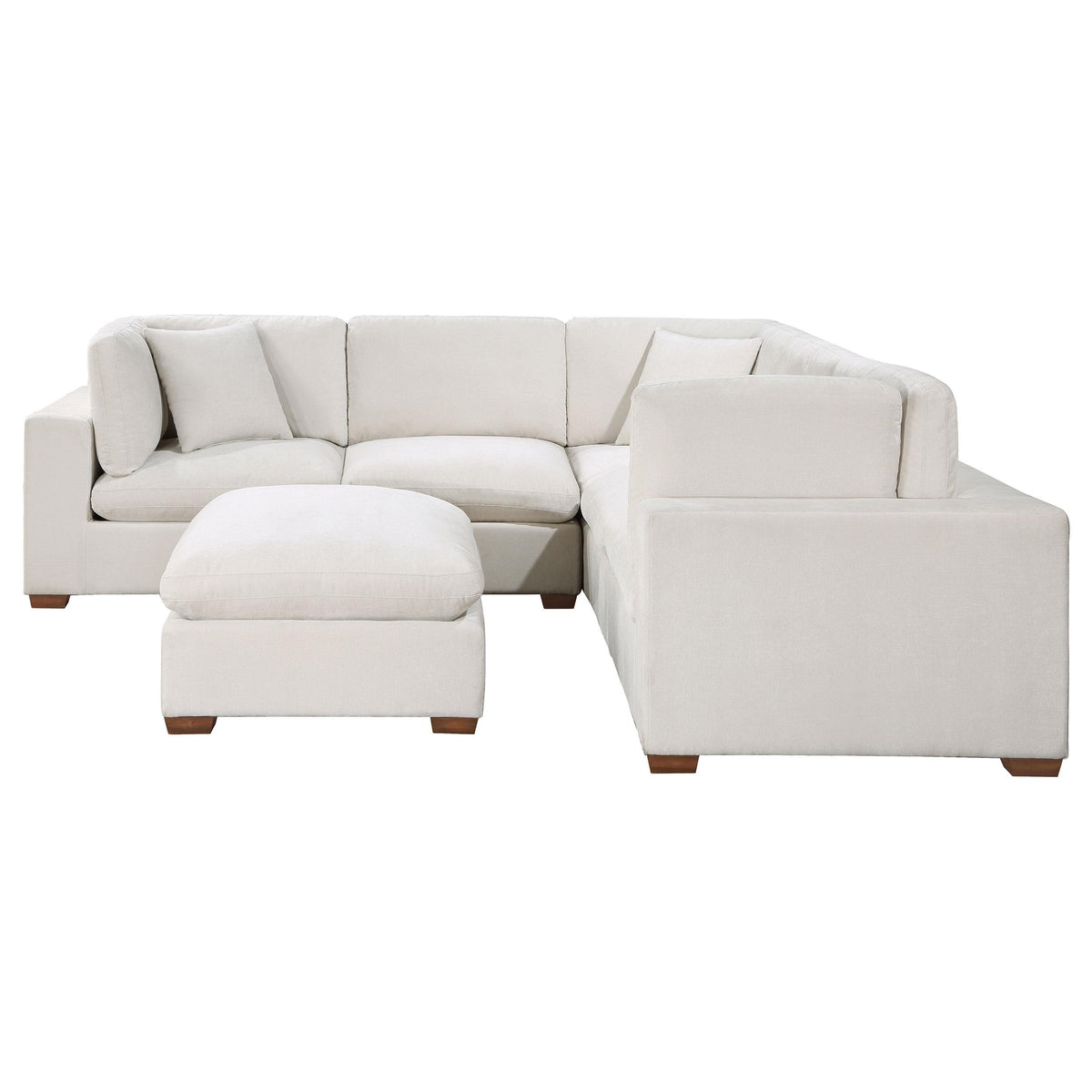  Coaster Furniture Lakeview 551461-SETA 5 pc Upholstered Modular Sectional Sofa - Ivory IMAGE 4