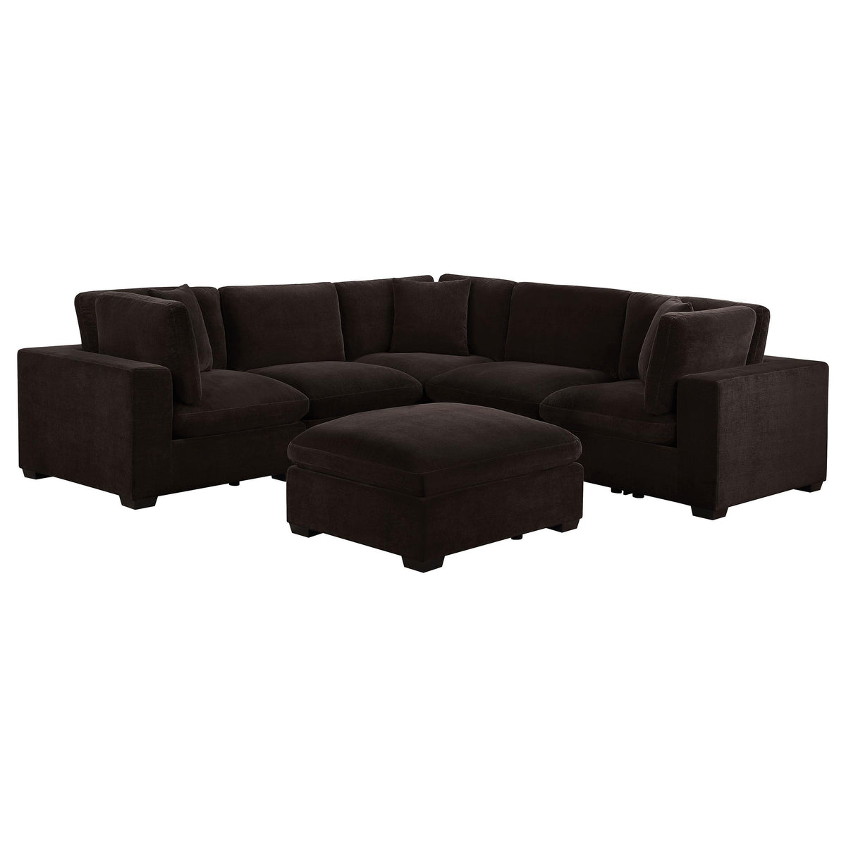  Coaster Furniture Lakeview 551464-SETA 5 pc Upholstered Modular Sectional Sofa - Dark Chocolate IMAGE 1