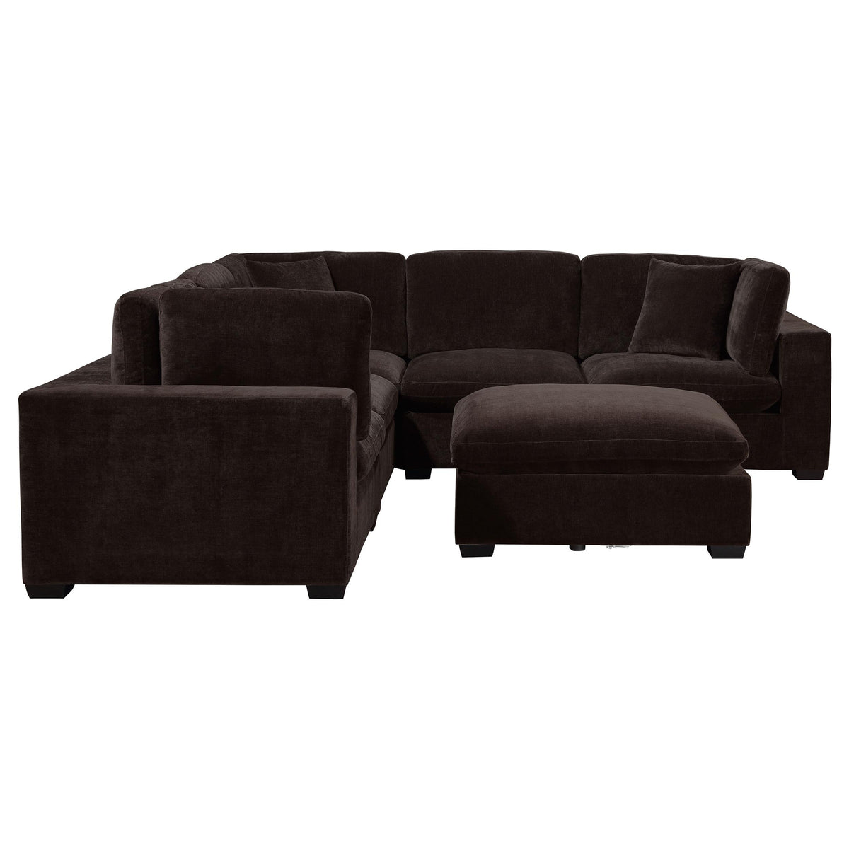  Coaster Furniture Lakeview 551464-SETA 5 pc Upholstered Modular Sectional Sofa - Dark Chocolate IMAGE 2