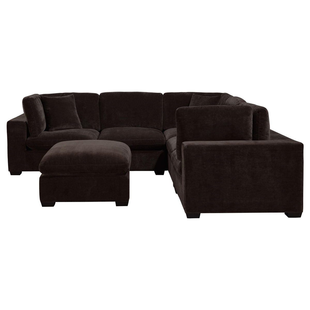  Coaster Furniture Lakeview 551464-SETA 5 pc Upholstered Modular Sectional Sofa - Dark Chocolate IMAGE 3