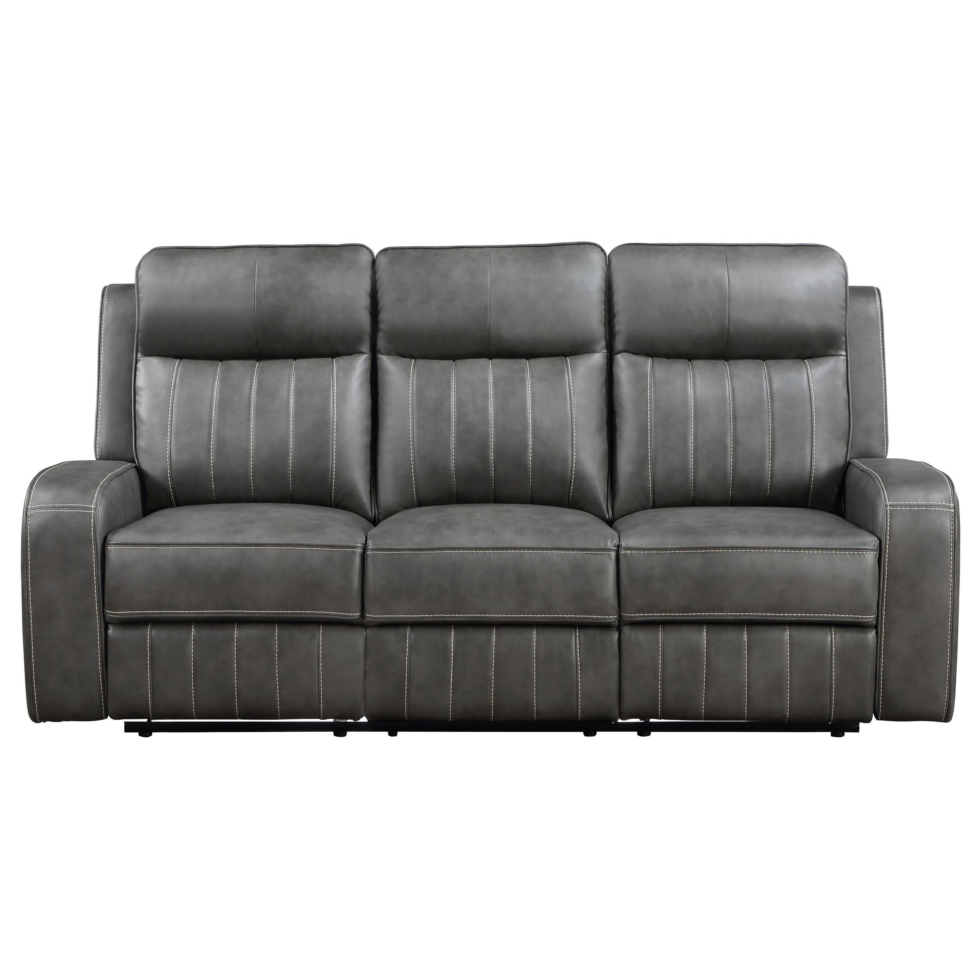  Coaster Furniture Raelynn 603191 Upholstered Track Arm Motion Sofa - Grey IMAGE 4