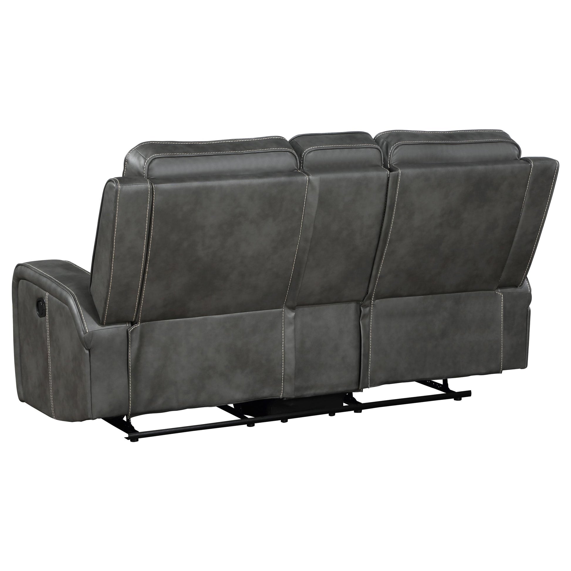  Coaster Furniture Raelynn 603192 Upholstered Track Arm Motion Loveseat - Grey IMAGE 5