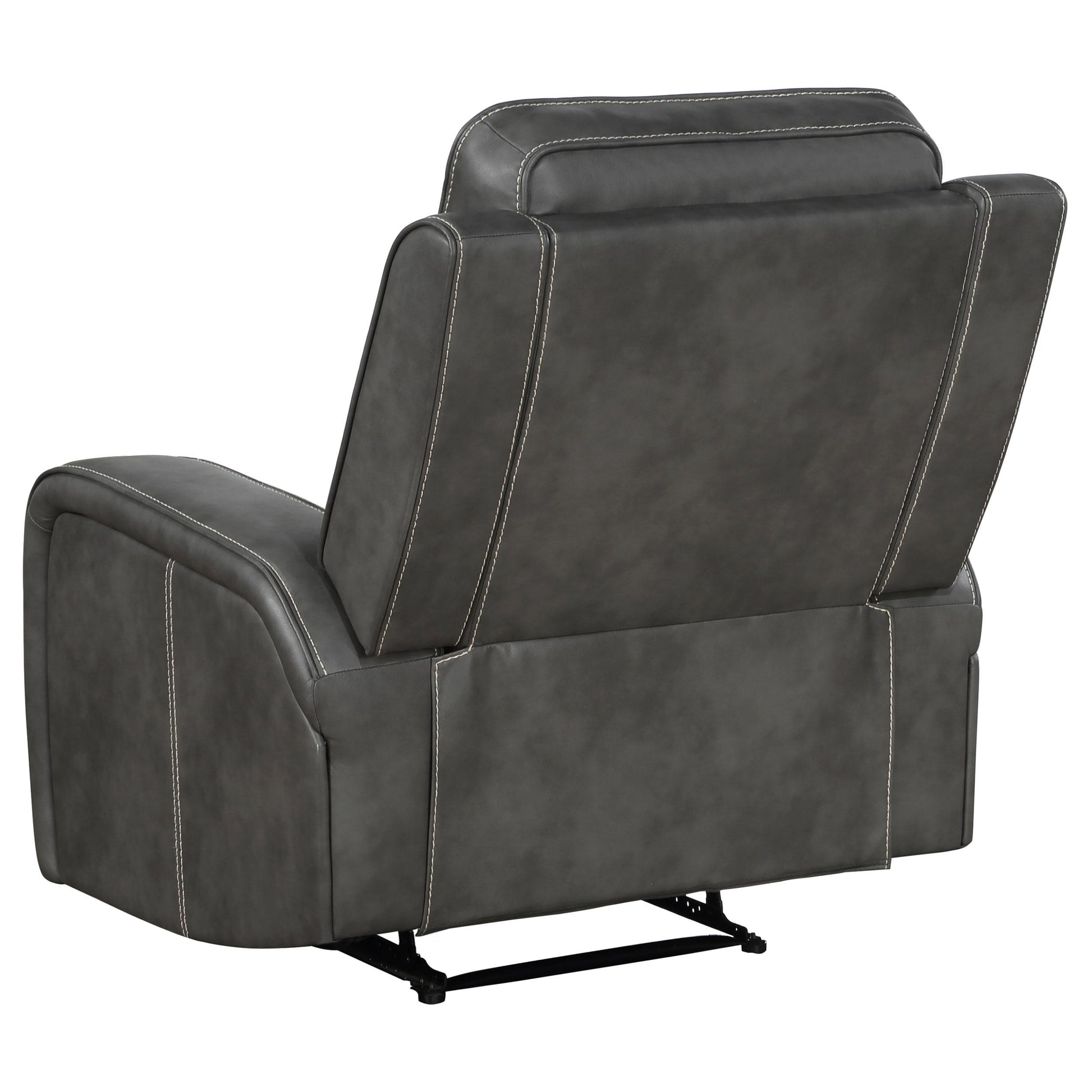  Coaster Furniture Raelynn 603193 Upholstered Track Arm Recliner - Grey IMAGE 6