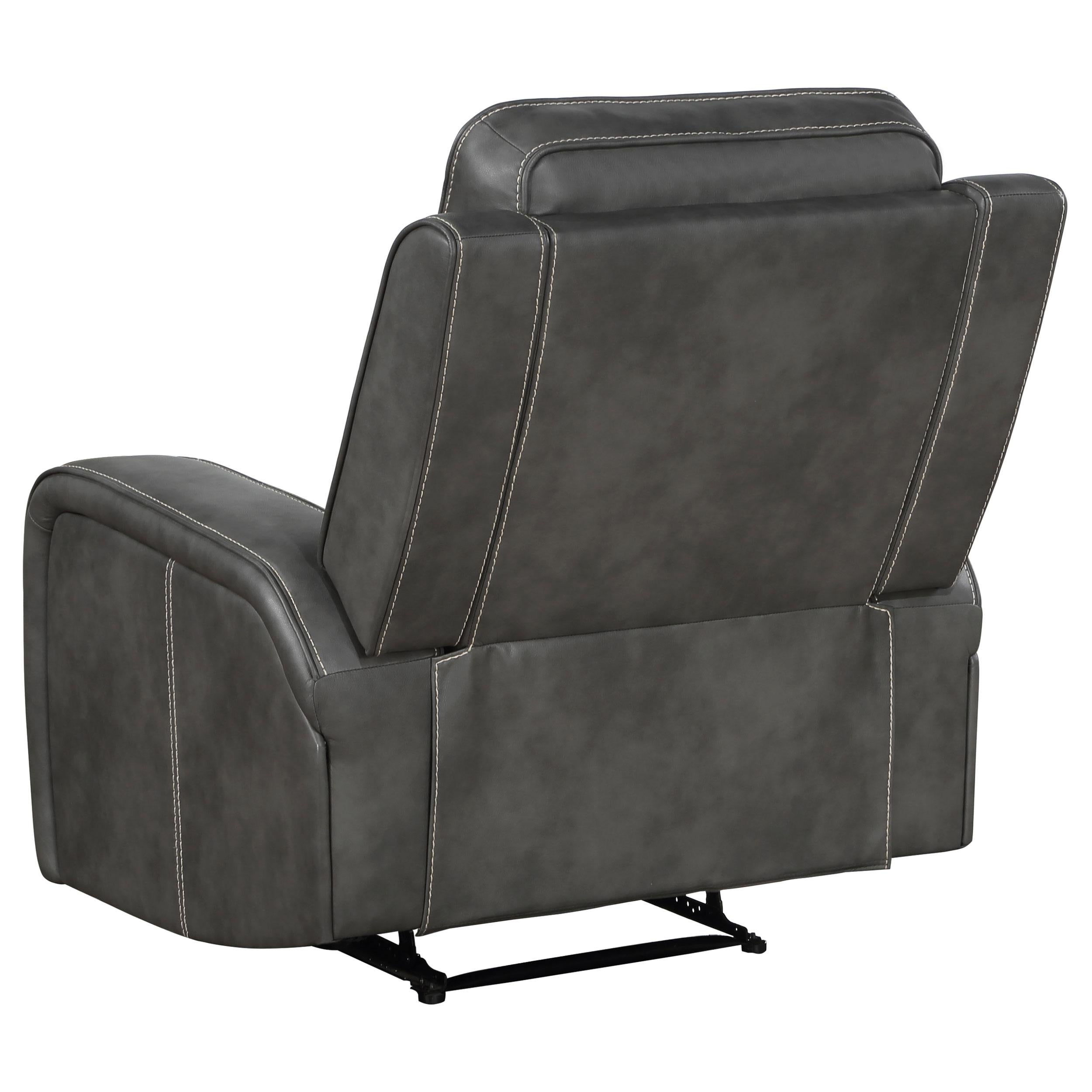  Coaster Furniture Raelynn 603193 Upholstered Track Arm Recliner - Grey IMAGE 6