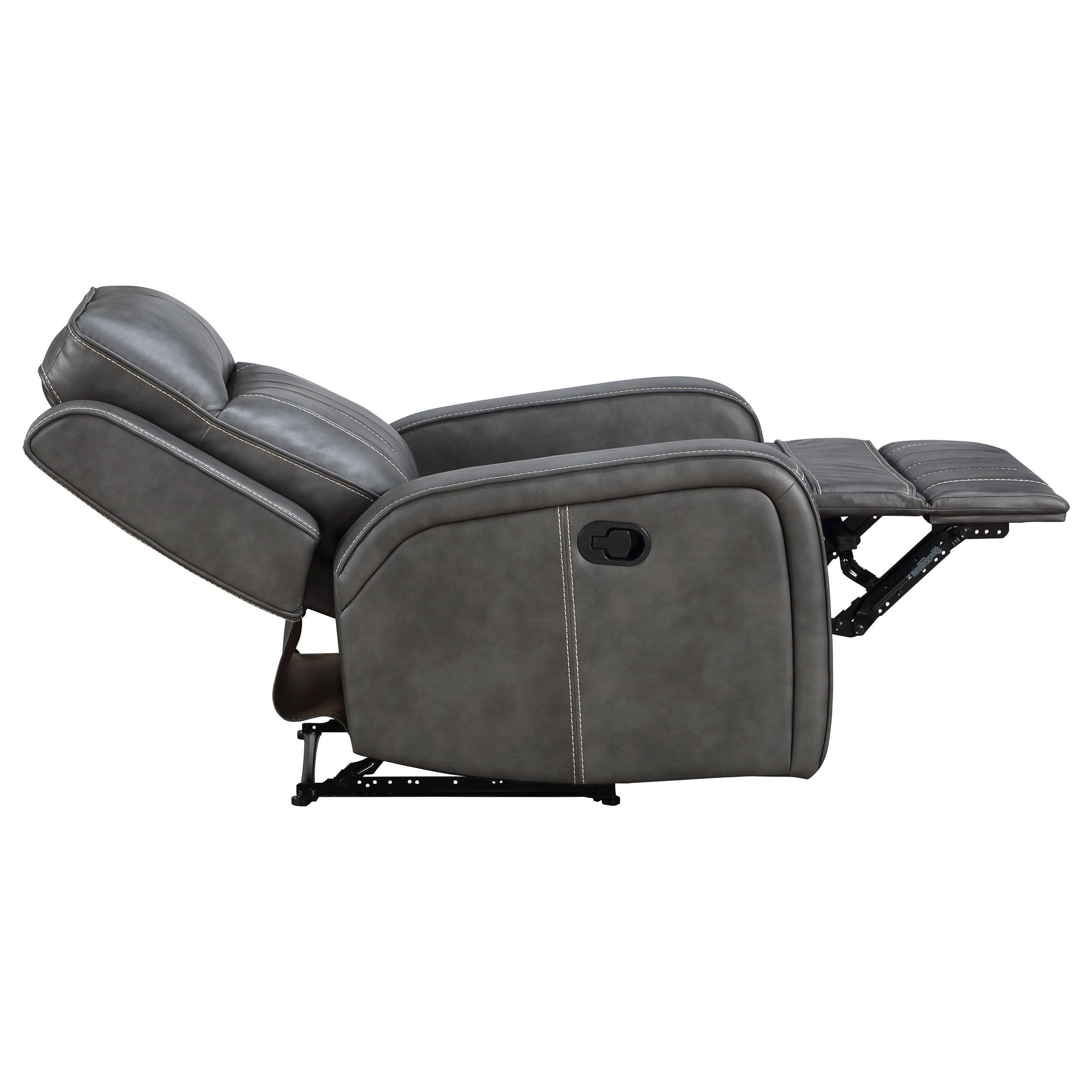  Coaster Furniture Raelynn 603193 Upholstered Track Arm Recliner - Grey IMAGE 8