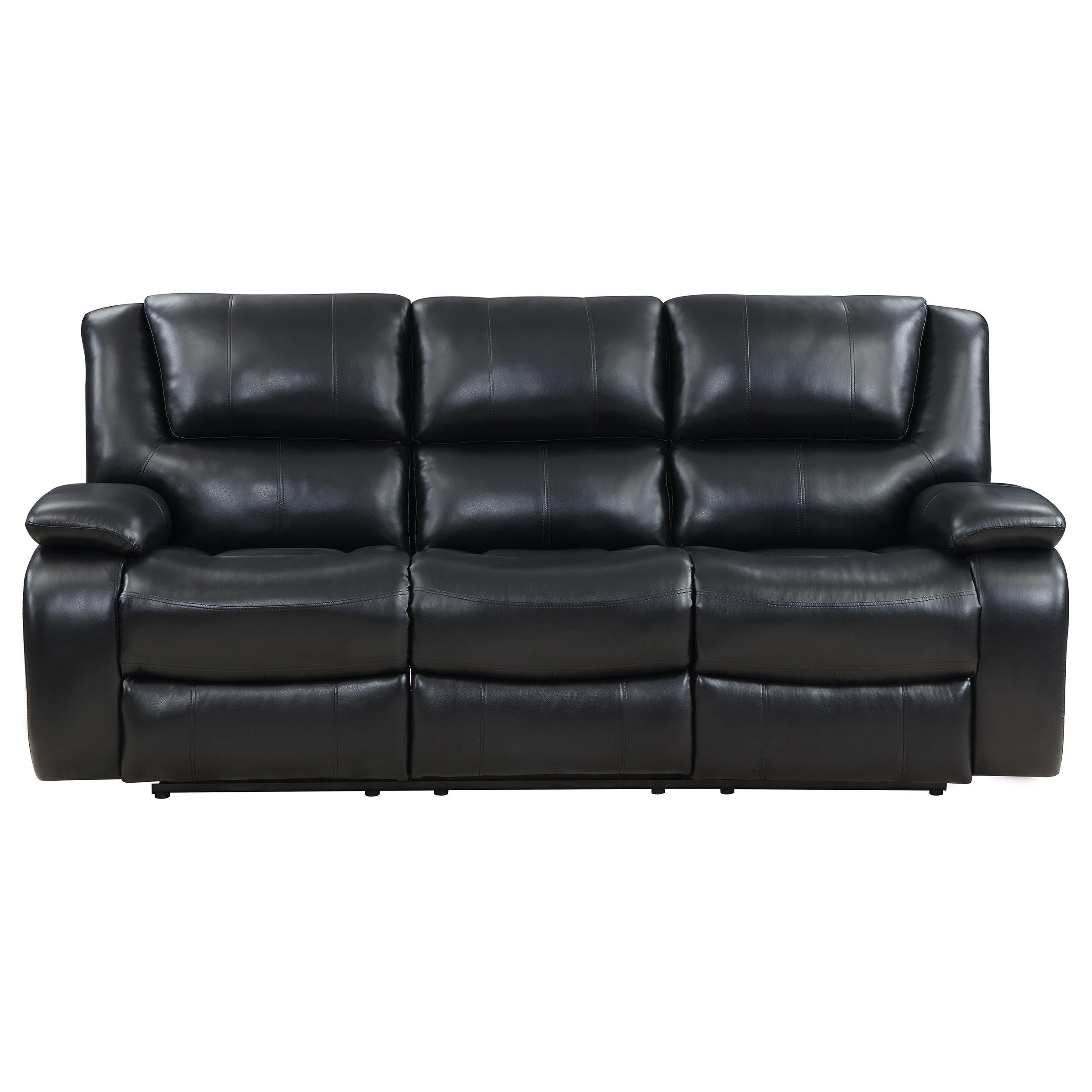  Coaster Furniture Camila 610244 Upholstered Motion Reclining Sofa - Black IMAGE 4