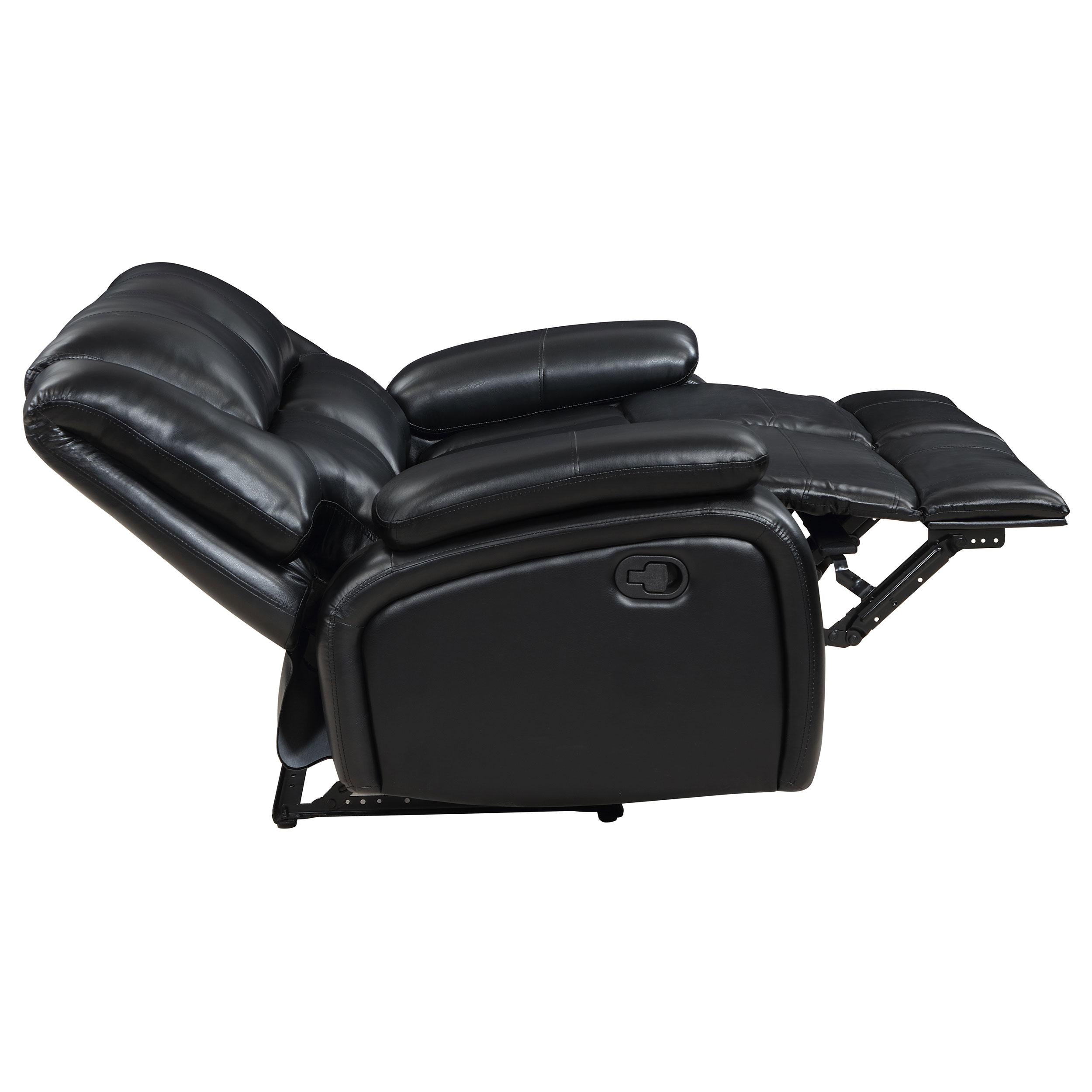  Coaster Furniture Camila 610245 Upholstered Motion Reclining Loveseat - Black IMAGE 7