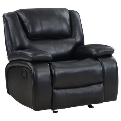  Coaster Furniture Camila 610246 Upholstered Glider Recliner Chair - Black IMAGE 1