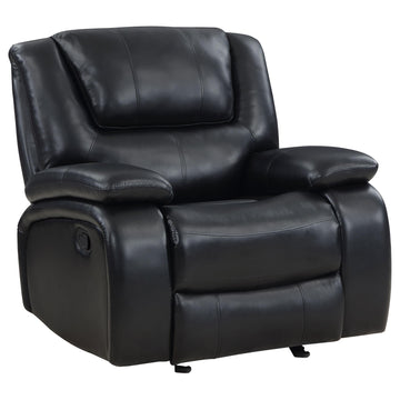  Coaster Furniture Camila 610246 Upholstered Glider Recliner Chair - Black IMAGE 1
