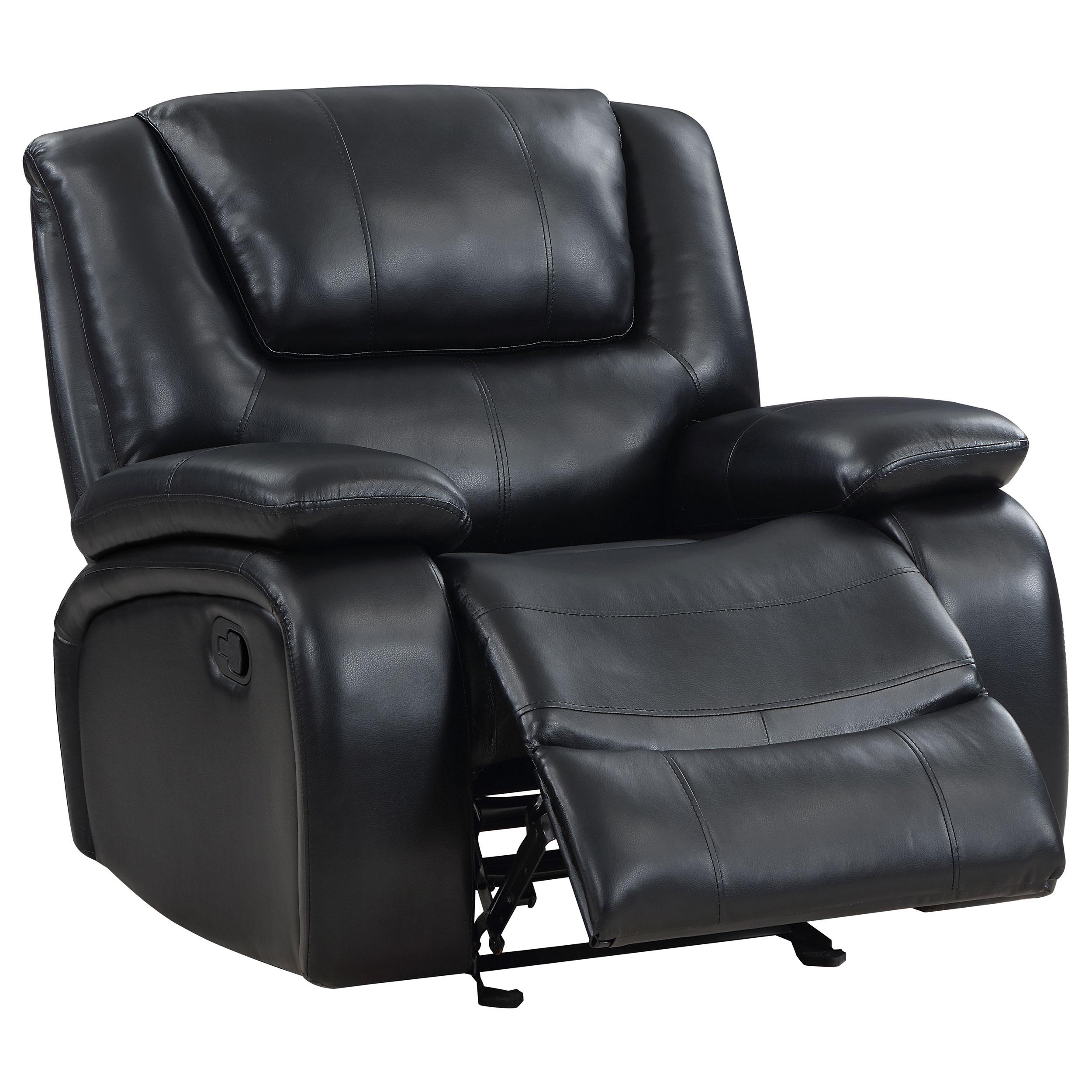  Coaster Furniture Camila 610246 Upholstered Glider Recliner Chair - Black IMAGE 4